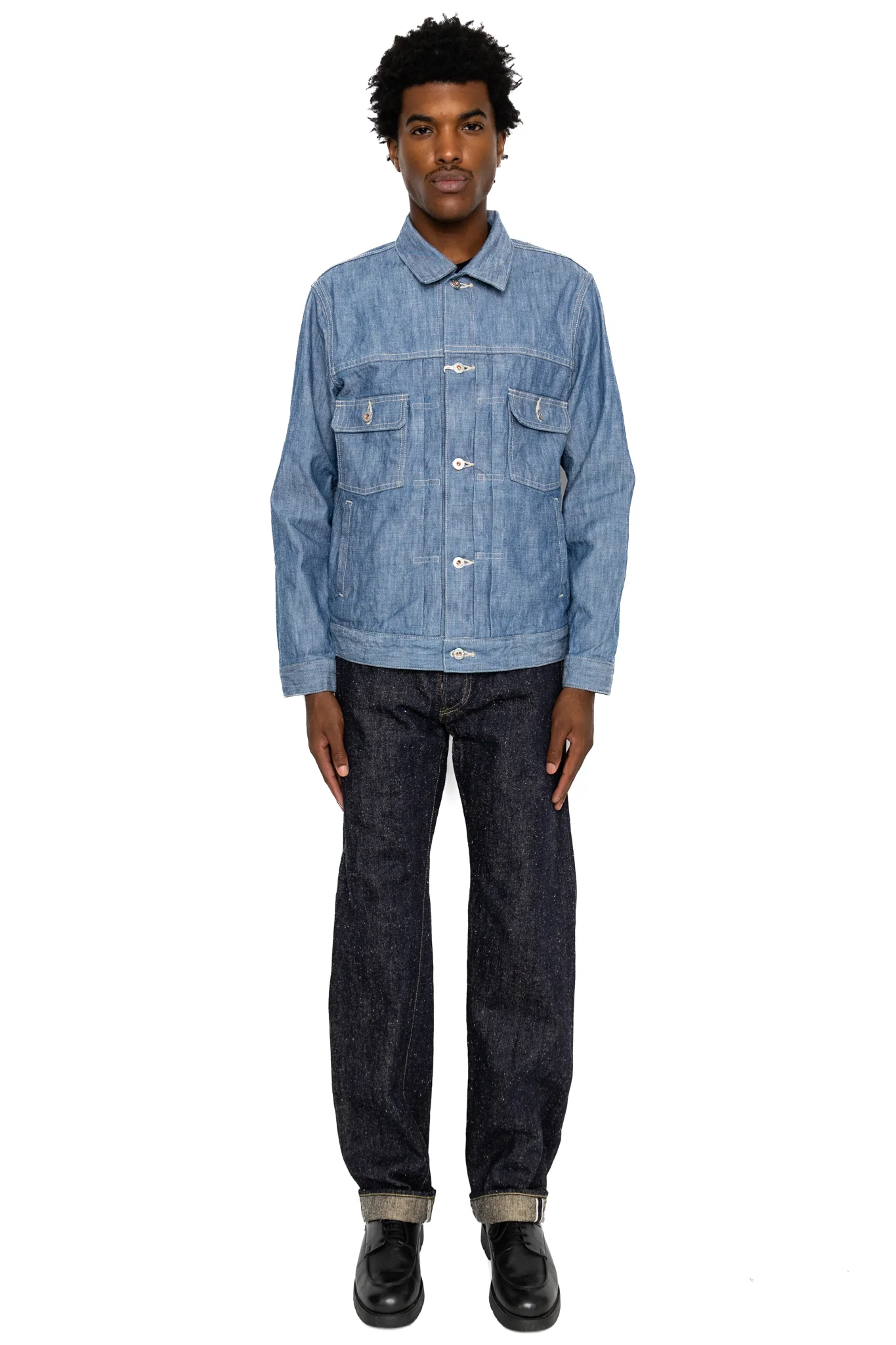 02516P-SHVCH 13oz Super Heavy Chambray Type ll Jacket With Warm Pocket - Image 2