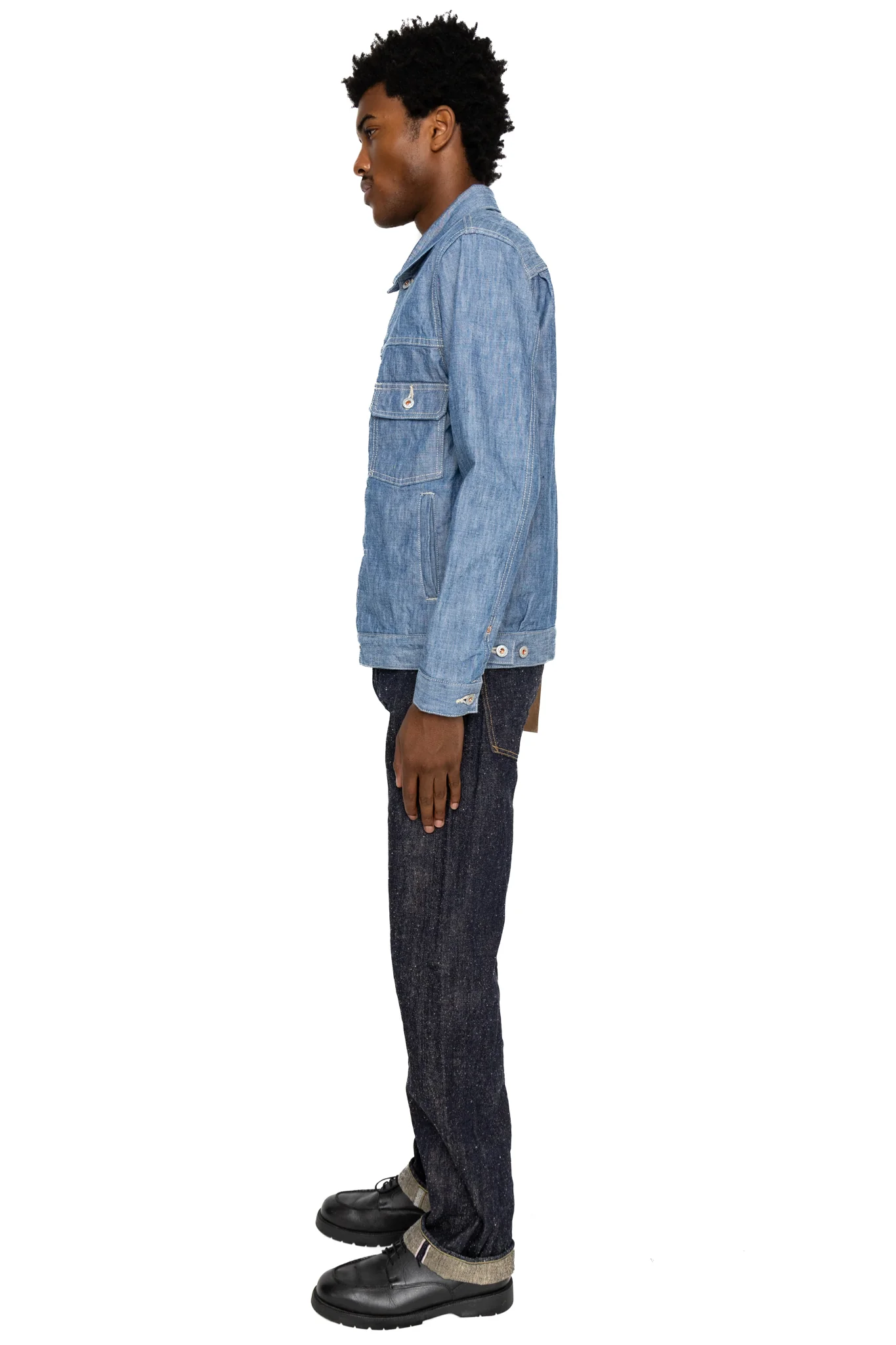 02516P-SHVCH 13oz Super Heavy Chambray Type ll Jacket With Warm Pocket - Image 4