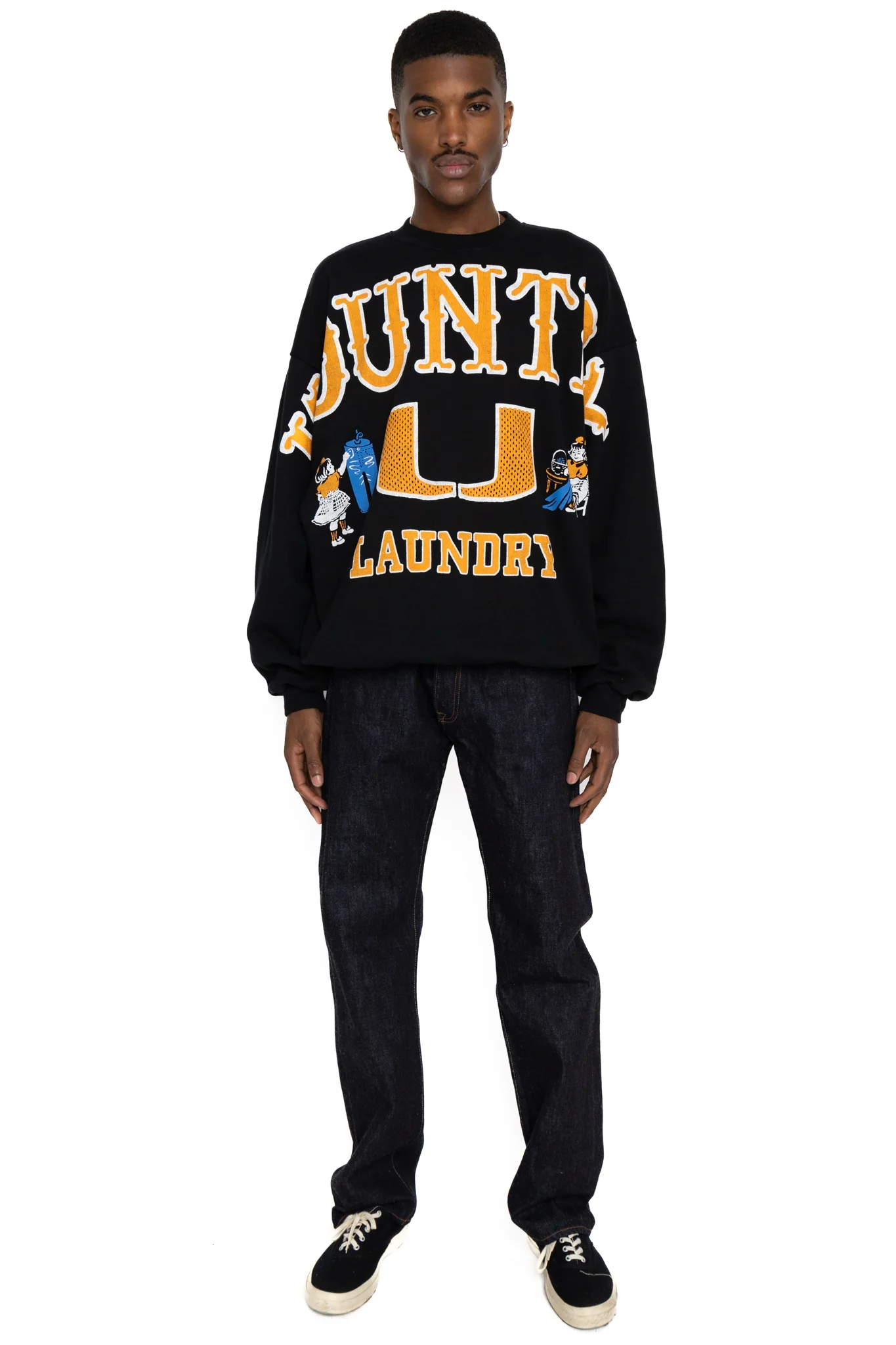 30/-SWT Knit BIG SWT (BIG KOUNTRY) - Black - Image 2