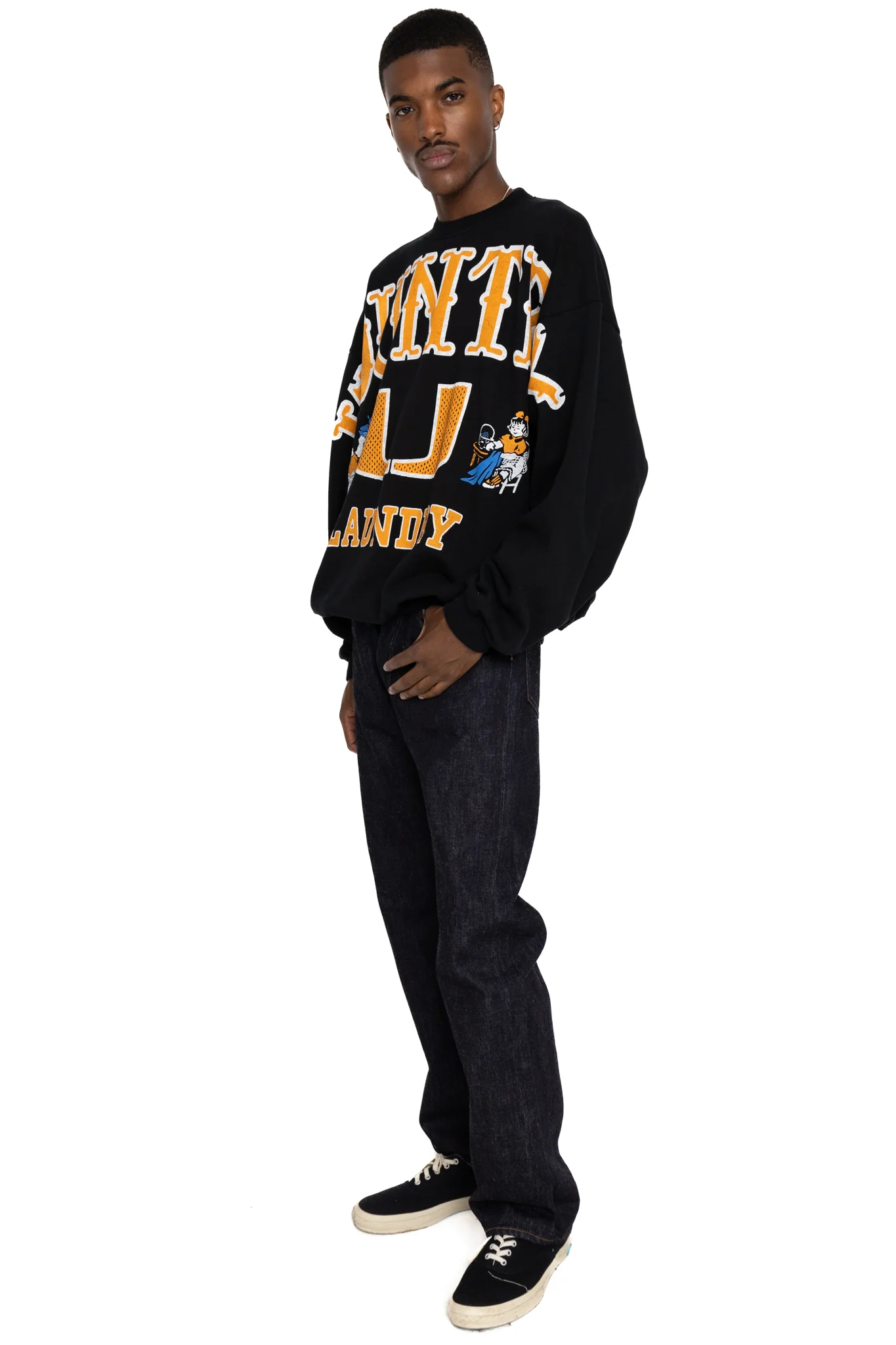 30/-SWT Knit BIG SWT (BIG KOUNTRY) - Black - Image 4