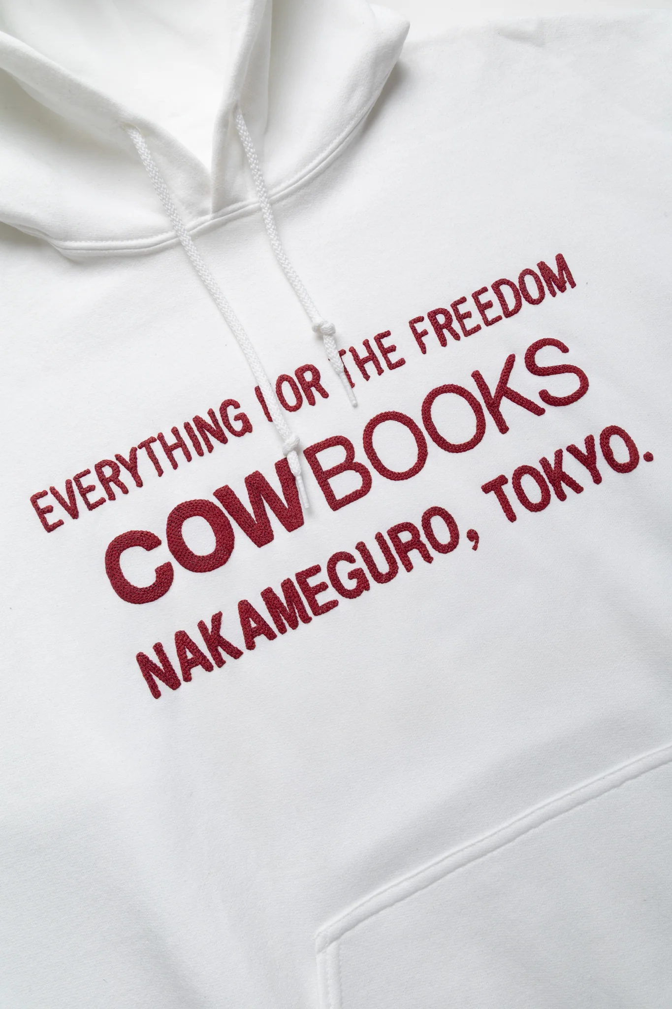 Book Vendor Hoodie - White x Red - Image 2