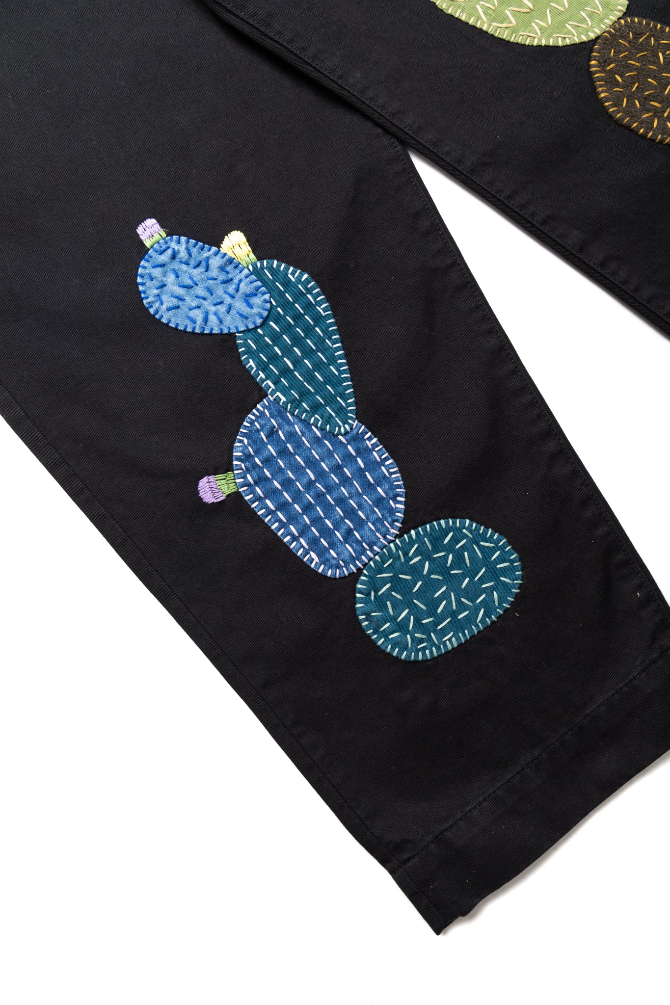 Chino High Waisted NIME Pants (CACTUS Embroidery) - Black - Image 11