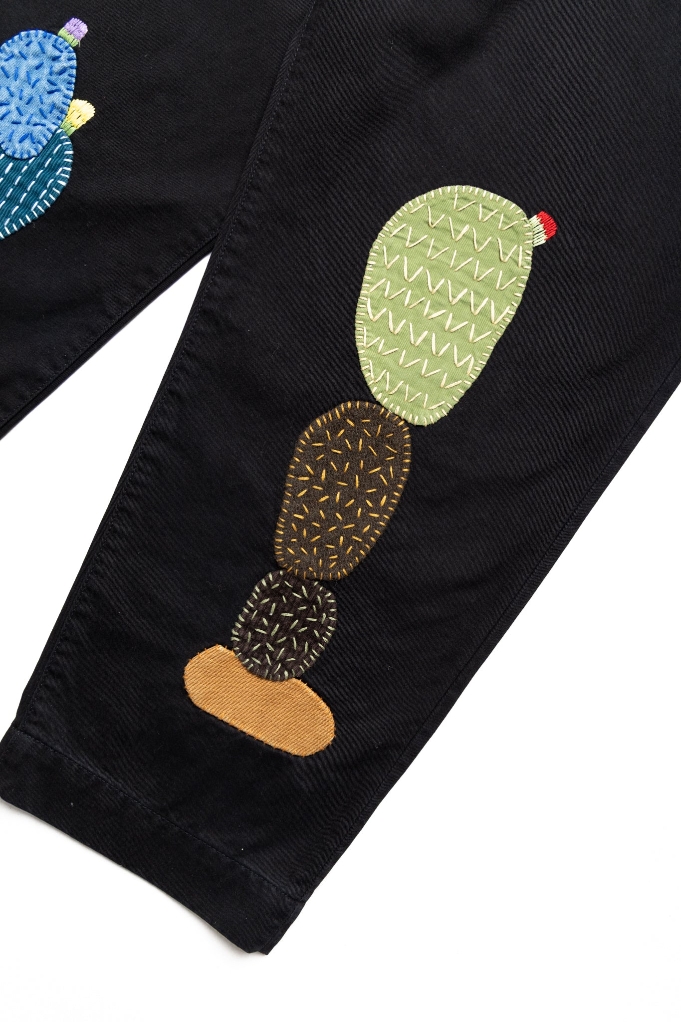 Chino High Waisted NIME Pants (CACTUS Embroidery) - Black - Image 12
