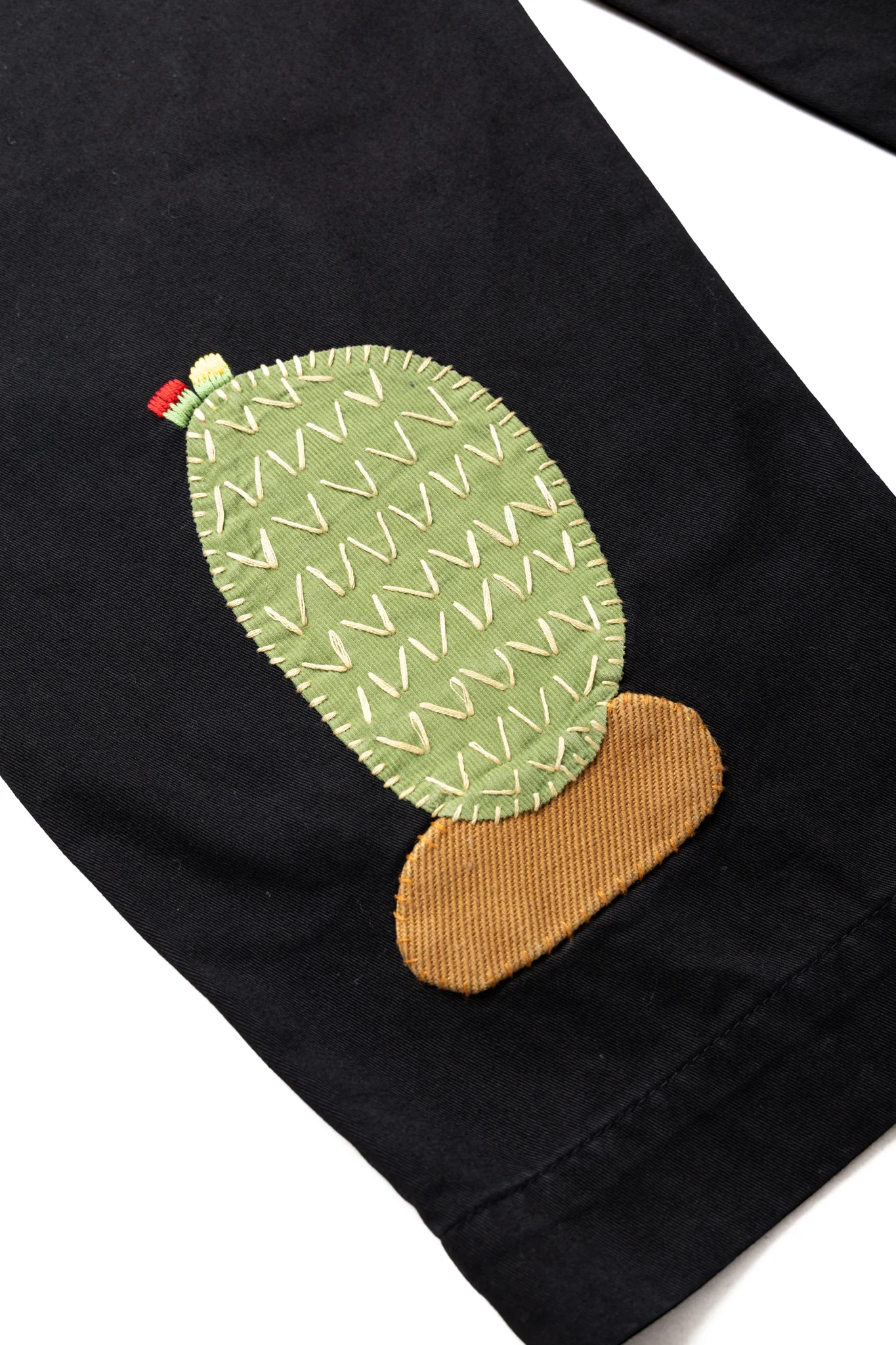 Chino High Waisted NIME Pants (CACTUS Embroidery) - Black - Image 7