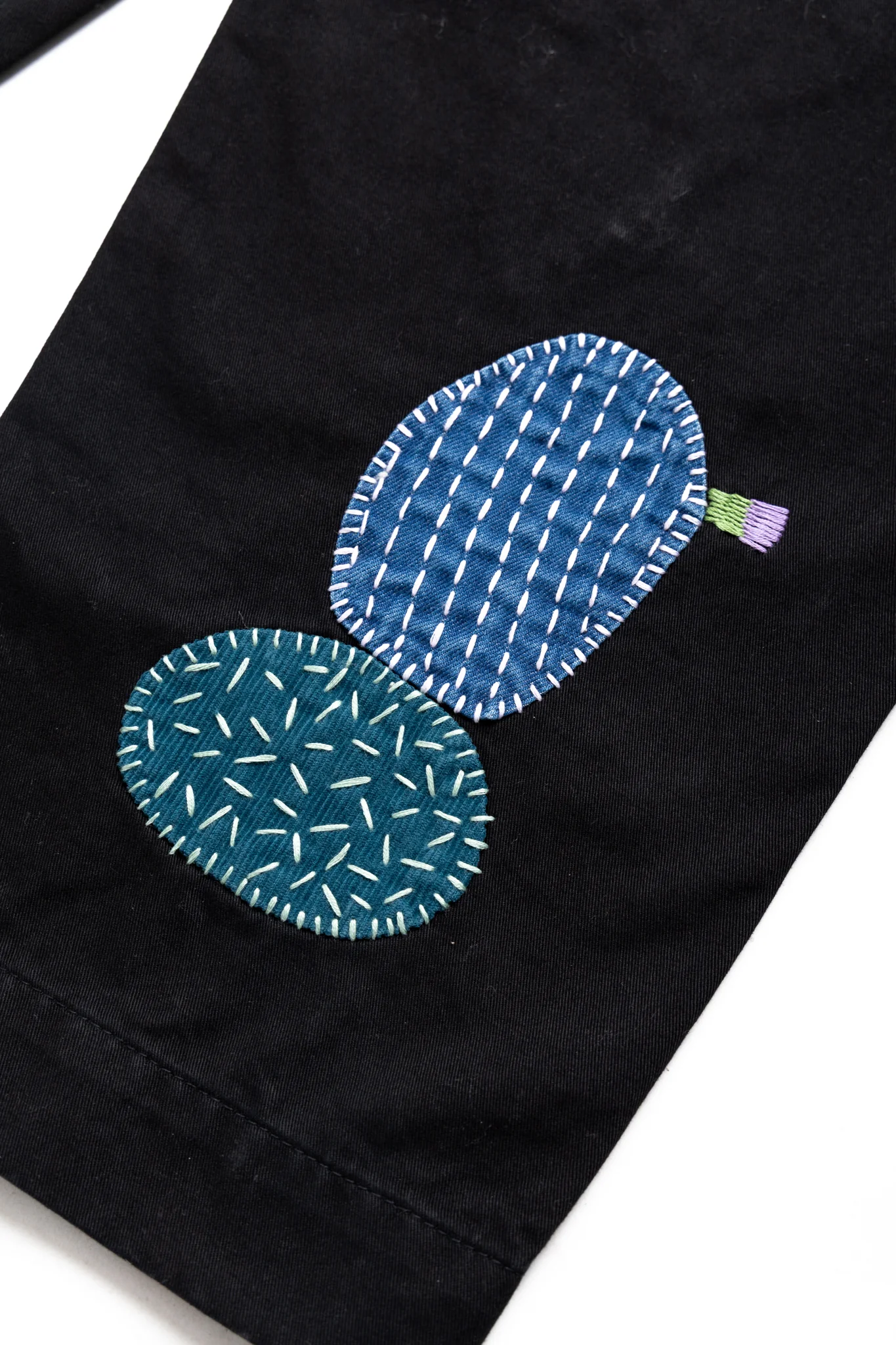 Chino High Waisted NIME Pants (CACTUS Embroidery) - Black - Image 8