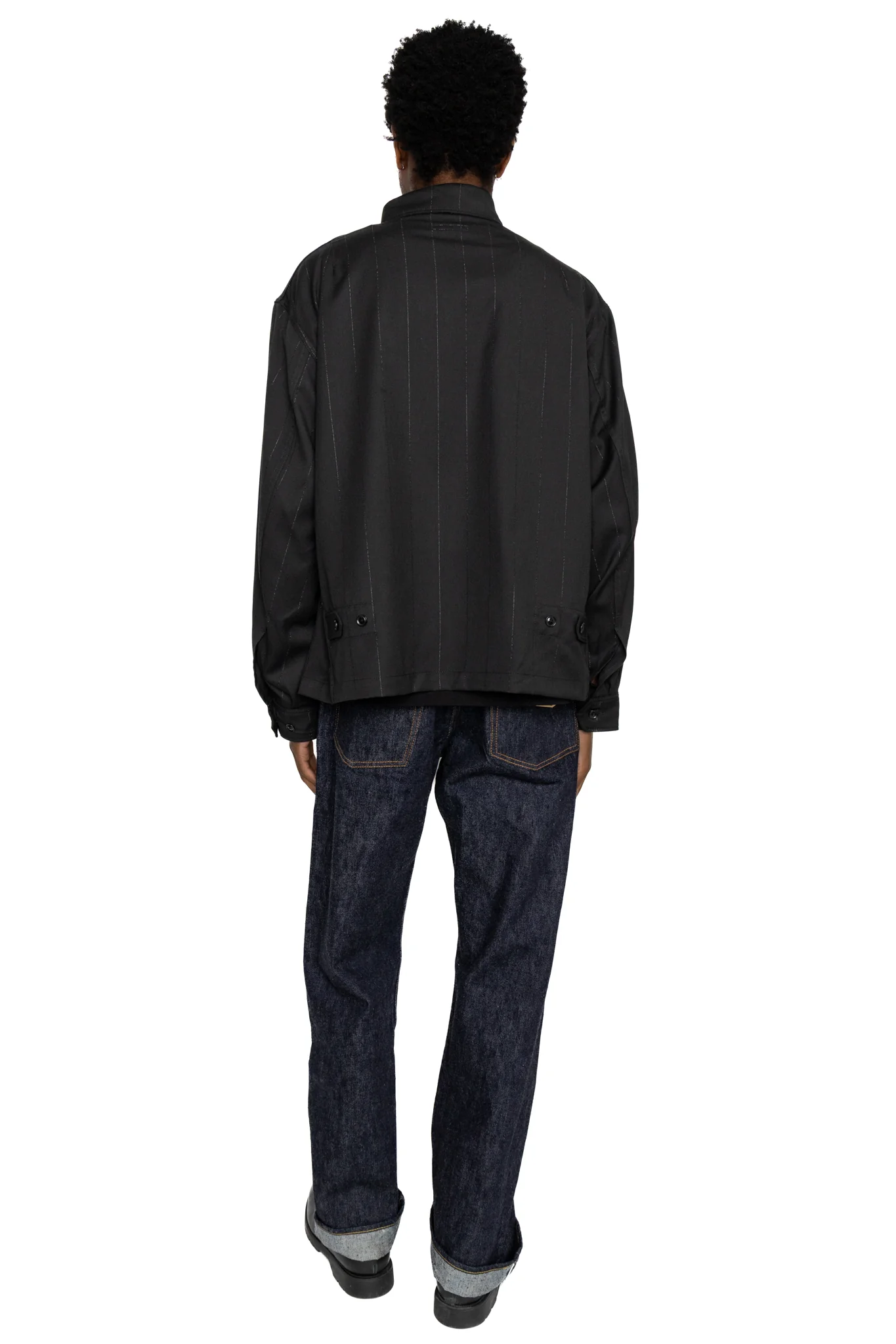 Claigton Jacket Polyester Lurex Stripe - Black - Image 4