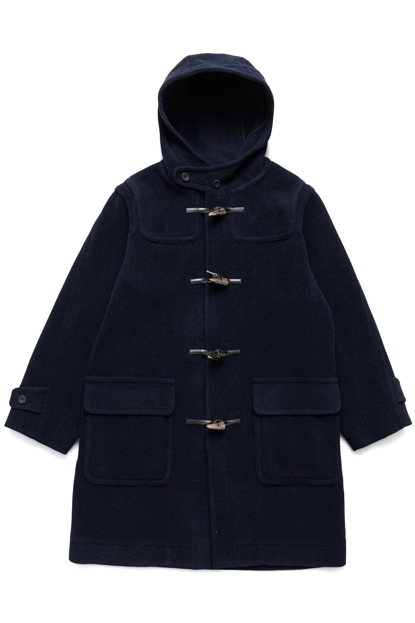 Duffle Coat Herringbone - Navy