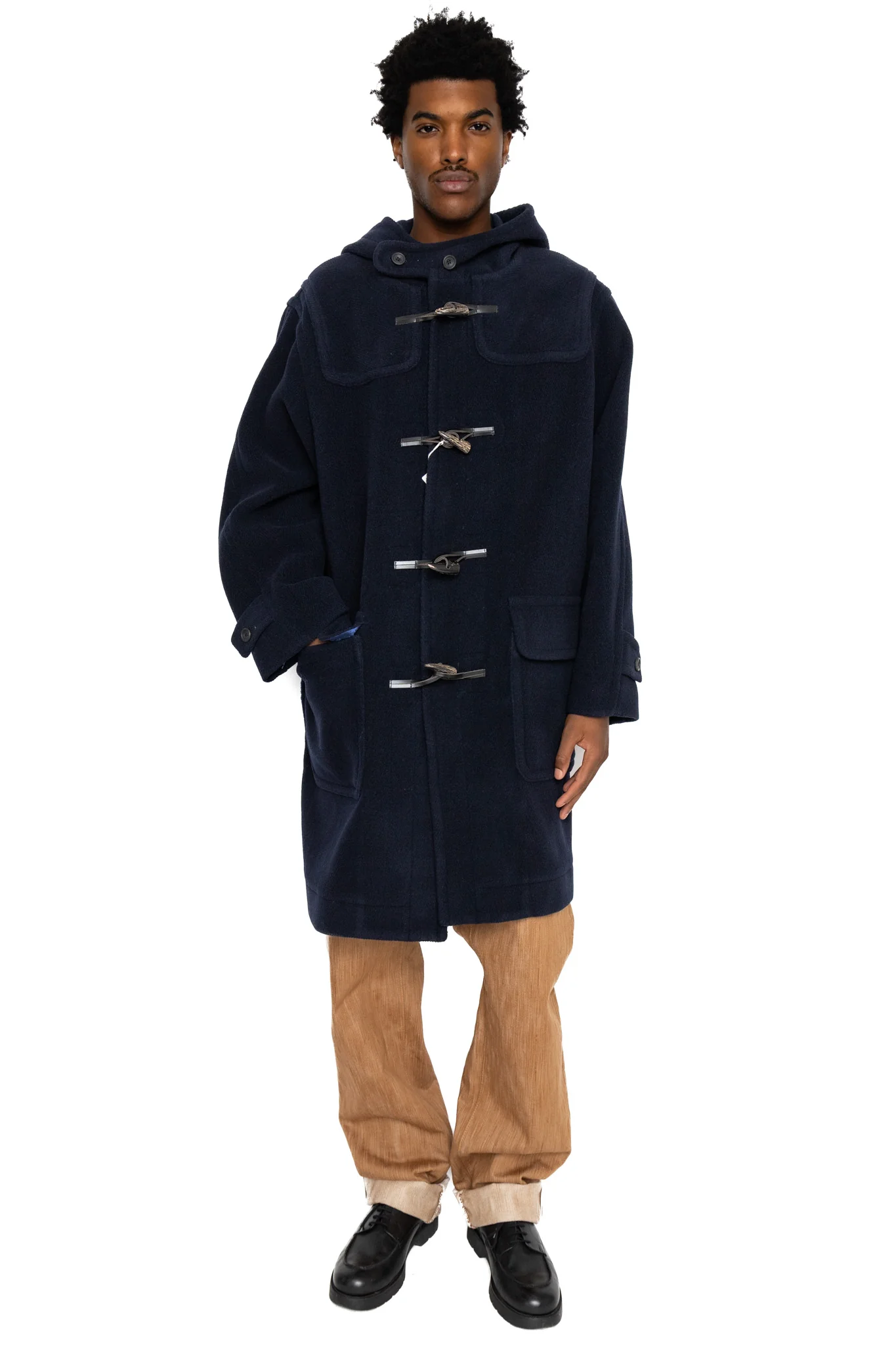 Duffle Coat Herringbone - Navy - Image 2