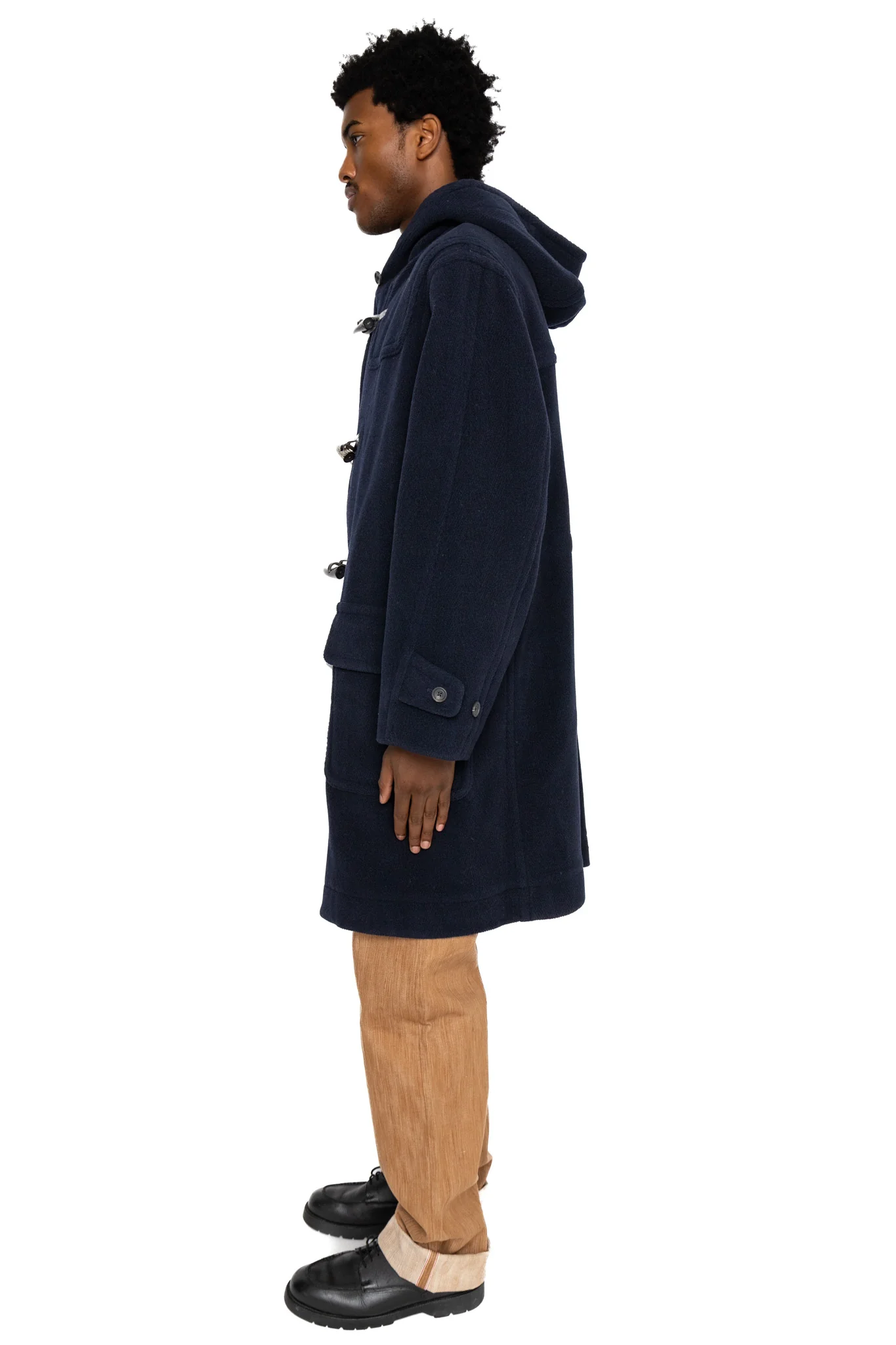Duffle Coat Herringbone - Navy - Image 3