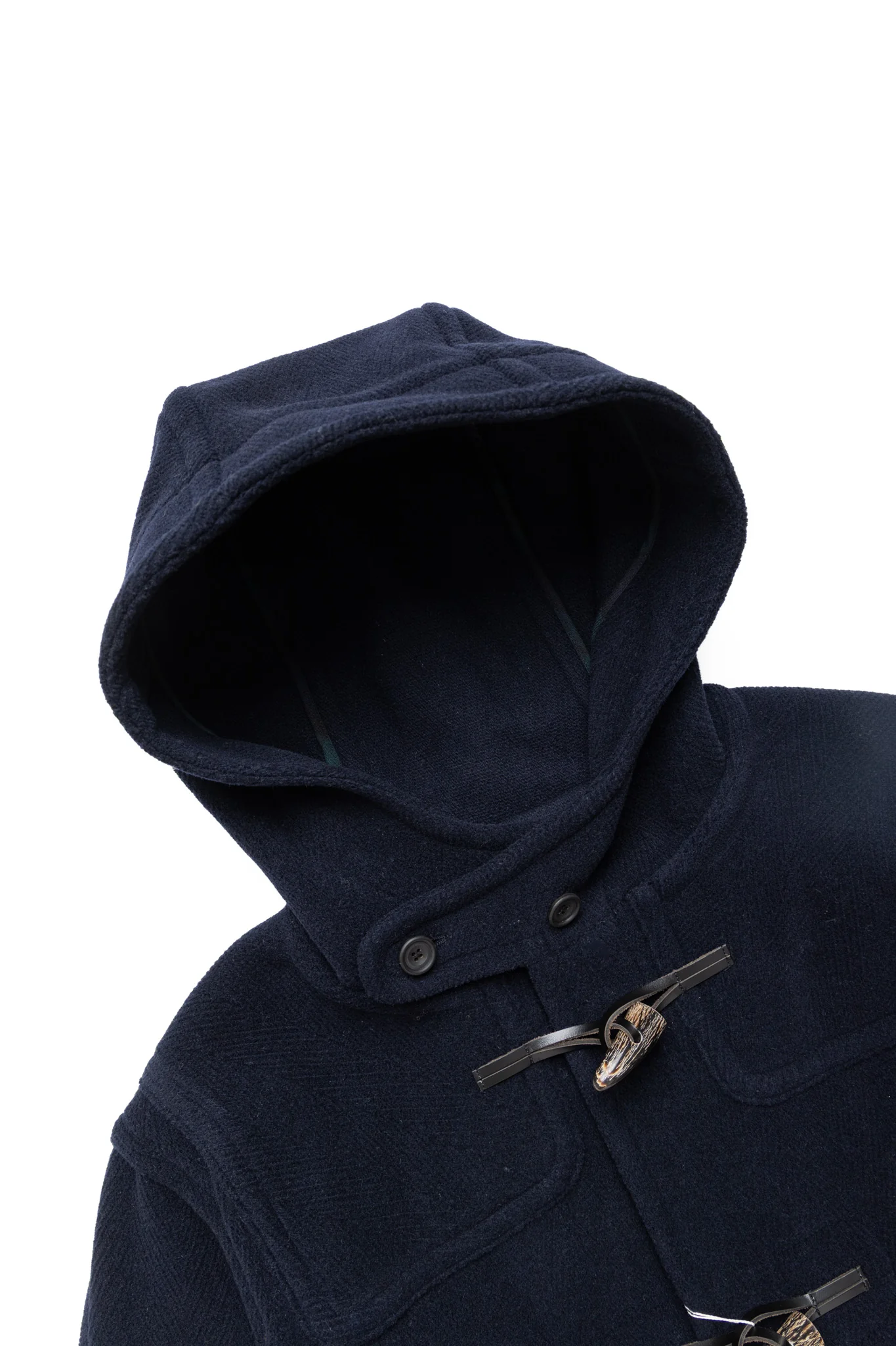 Duffle Coat Herringbone - Navy - Image 5