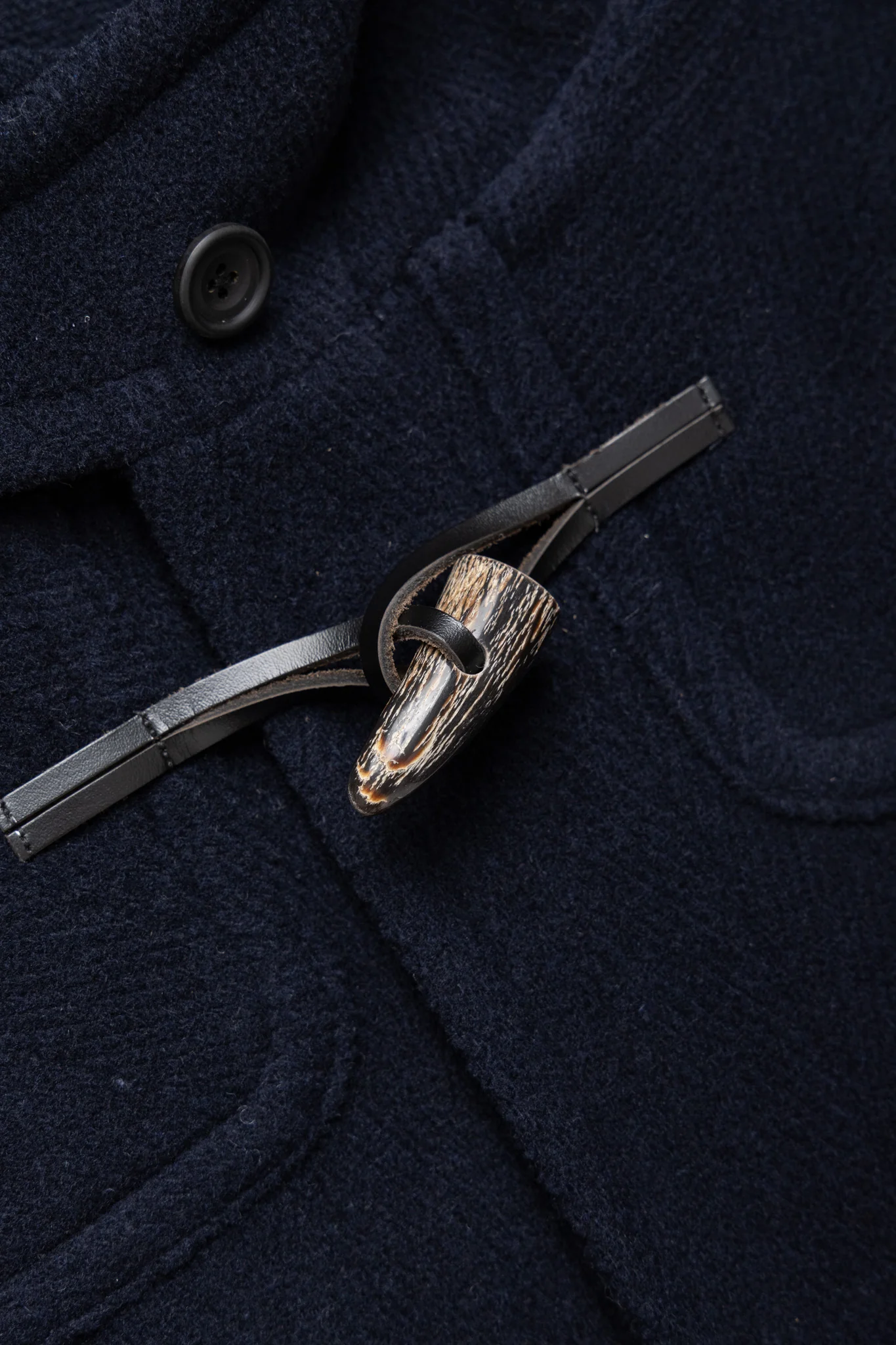 Duffle Coat Herringbone - Navy - Image 6