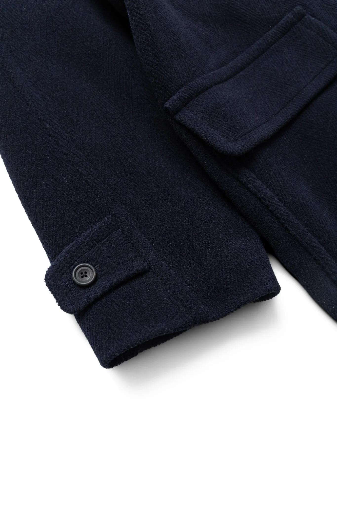 Duffle Coat Herringbone - Navy - Image 7