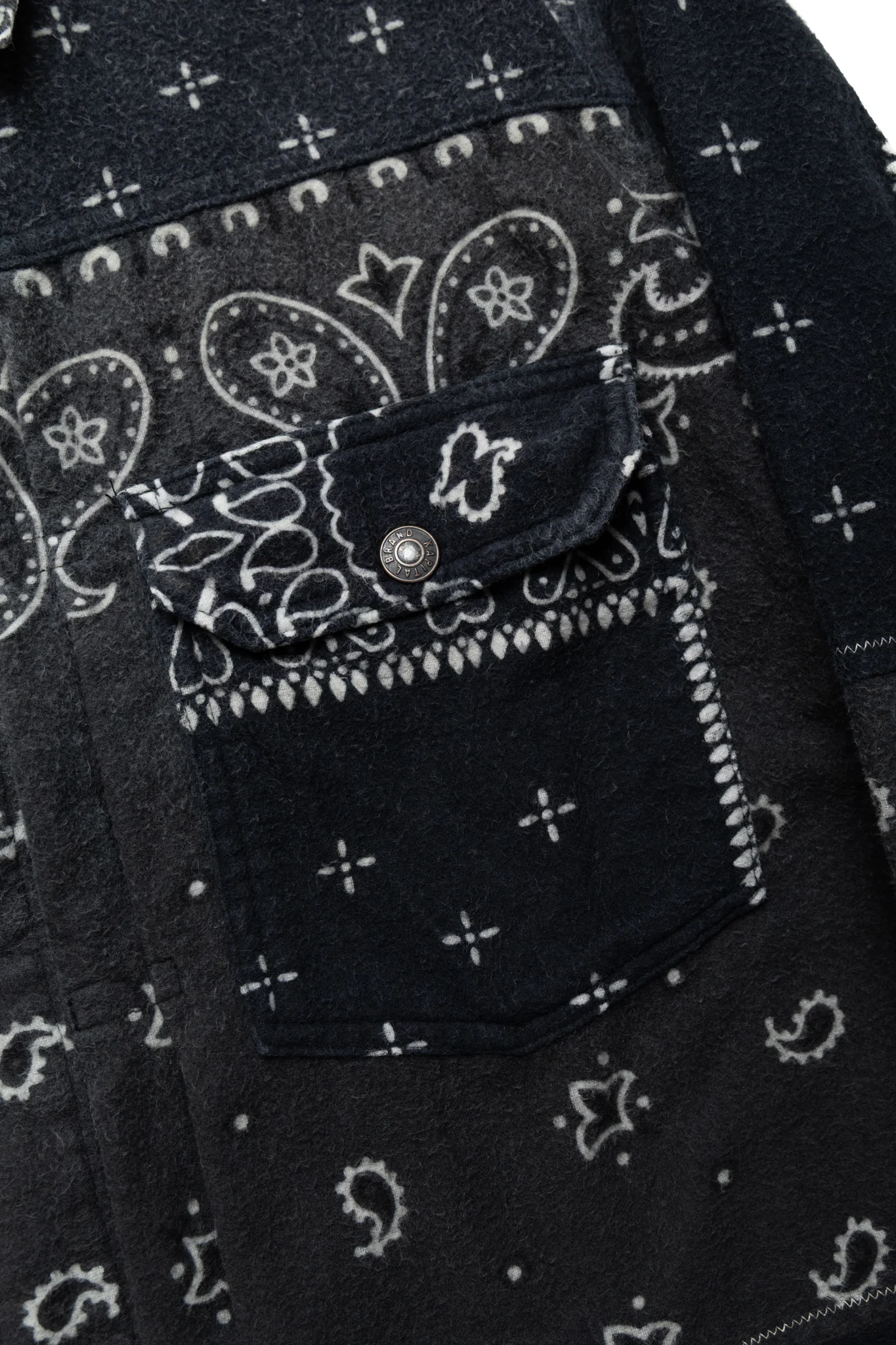 Flannel Reversible Bandana 1st JKT - Black x Khaki - Image 10