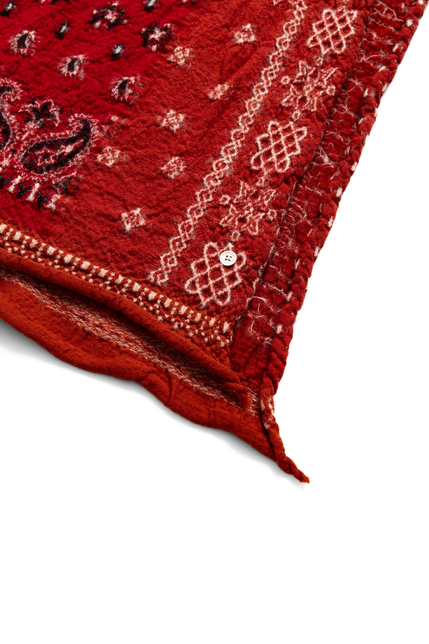 Fulling Wool HAPPY Scarf Bandana Patchwork - Red - Image 2