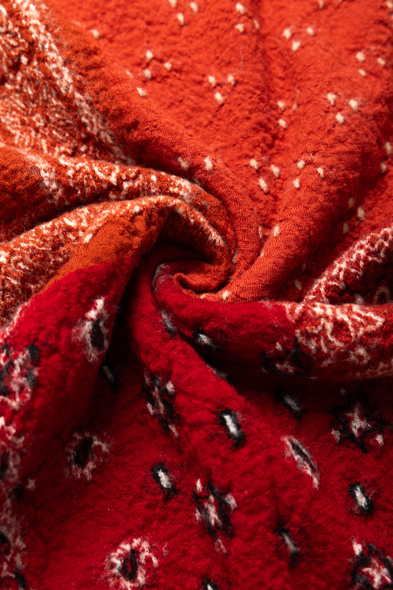 Fulling Wool HAPPY Scarf Bandana Patchwork - Red - Image 4