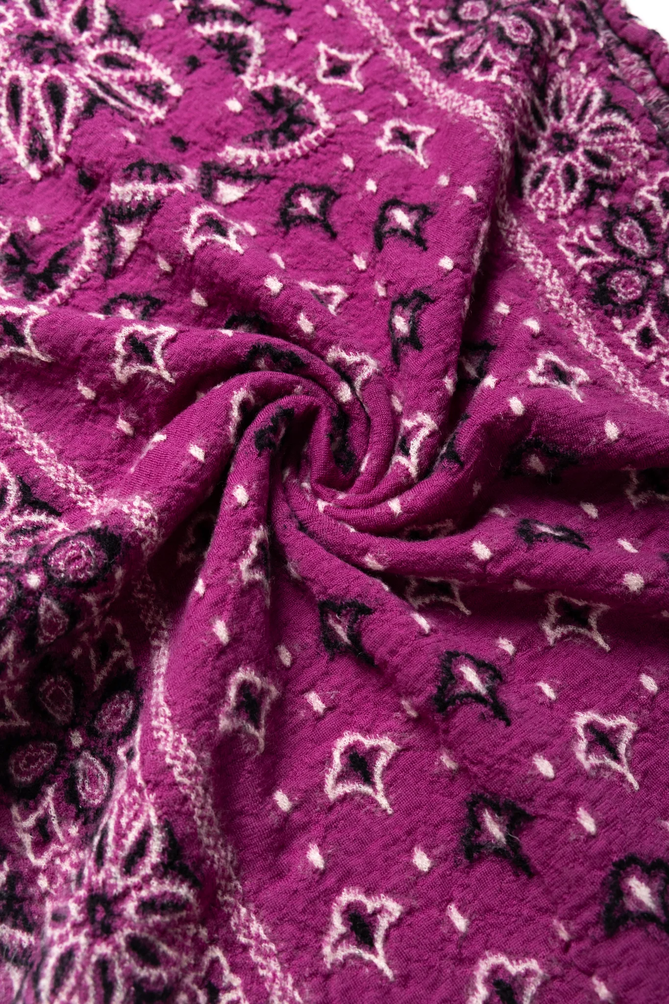 Fulling Wool Scarf Colorful BIG MAMA Bandana - Purple - Image 2