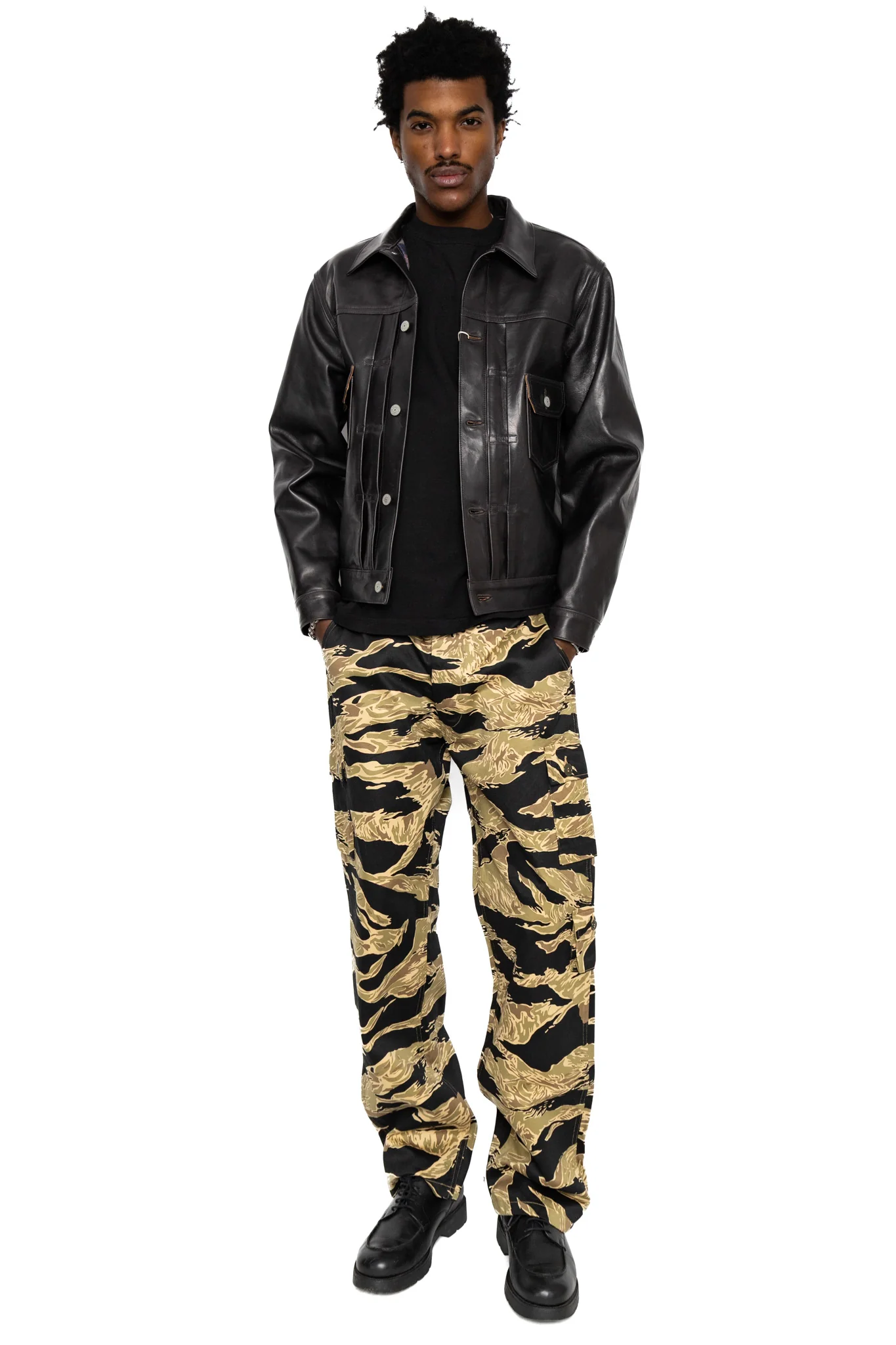 Gold Tiger Pattern Trousers Short Length - Image 2