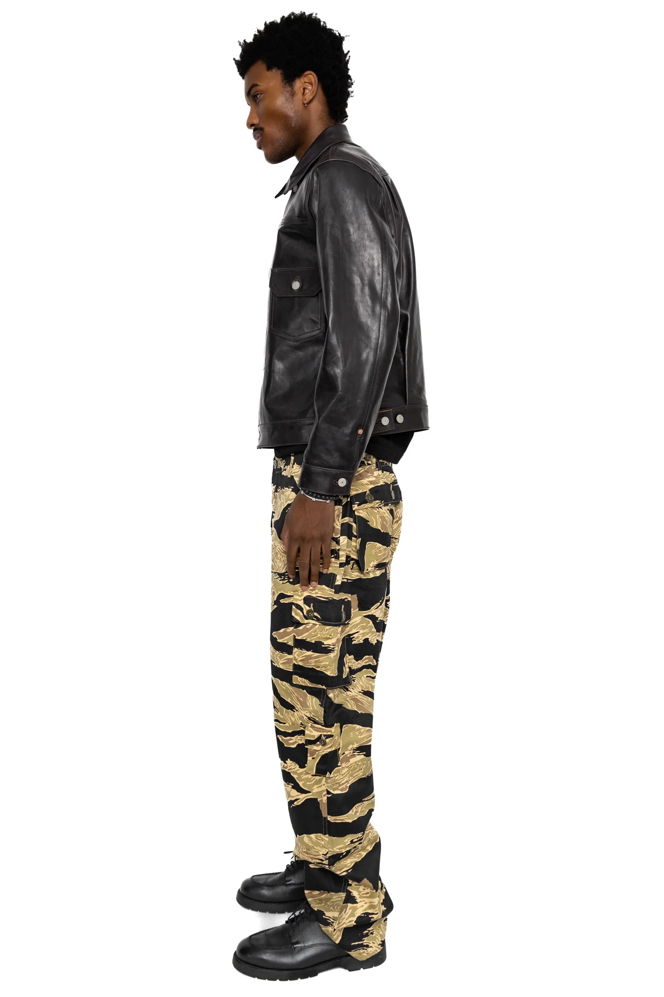 Gold Tiger Pattern Trousers Short Length - Image 4