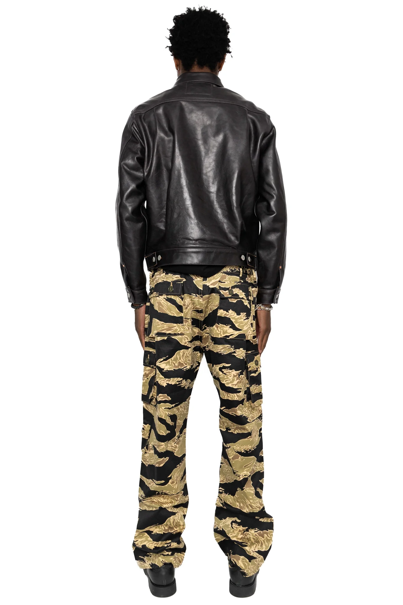 Gold Tiger Pattern Trousers Short Length - Image 5