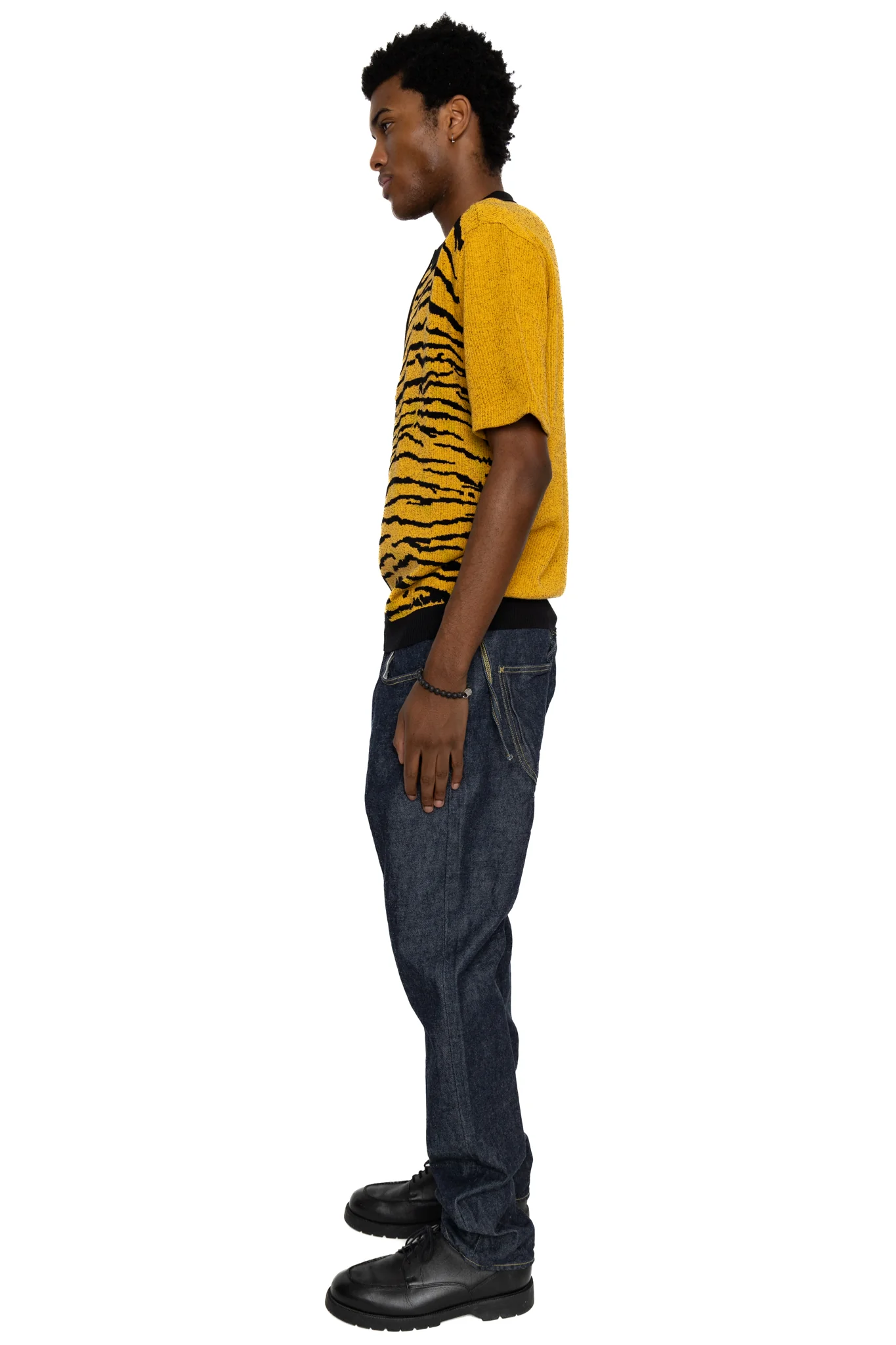 Half Zip Knit Polo Animal Jacquard - Tiger - Image 4
