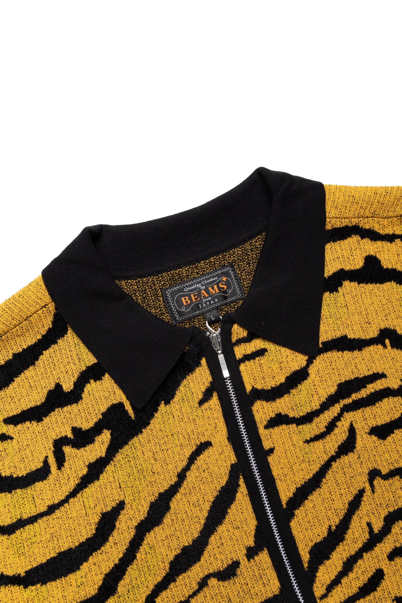 Half Zip Knit Polo Animal Jacquard - Tiger - Image 6