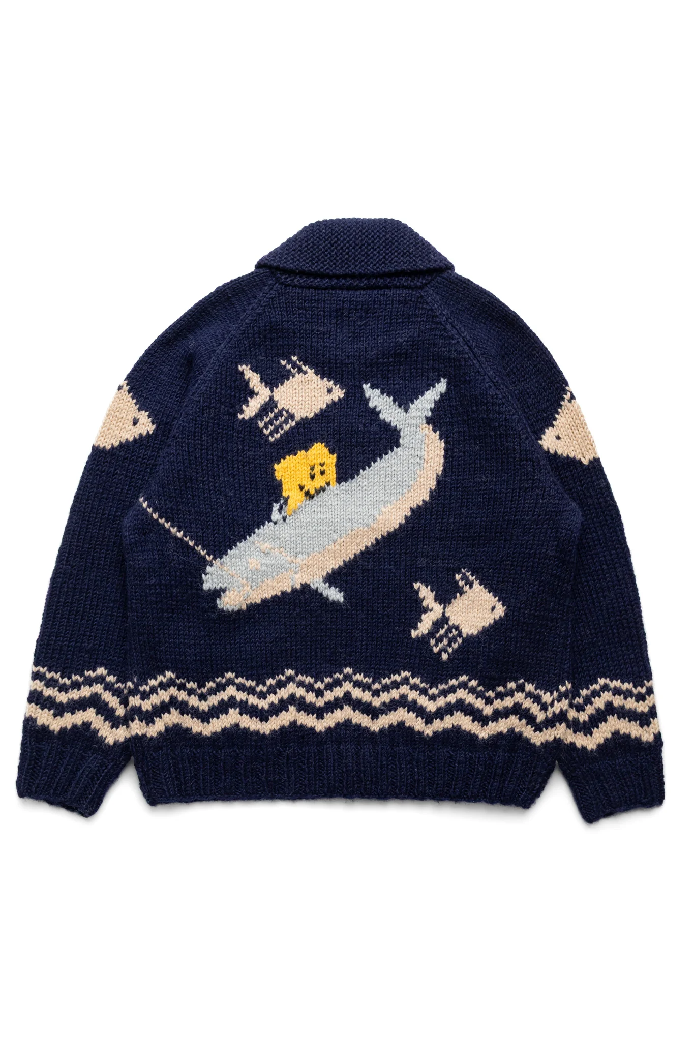 Hand Knit PECKISH TROUT ZIP Cardigan - Image 3