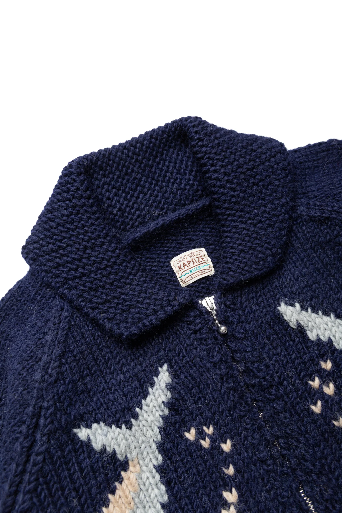 Hand Knit PECKISH TROUT ZIP Cardigan - Image 6