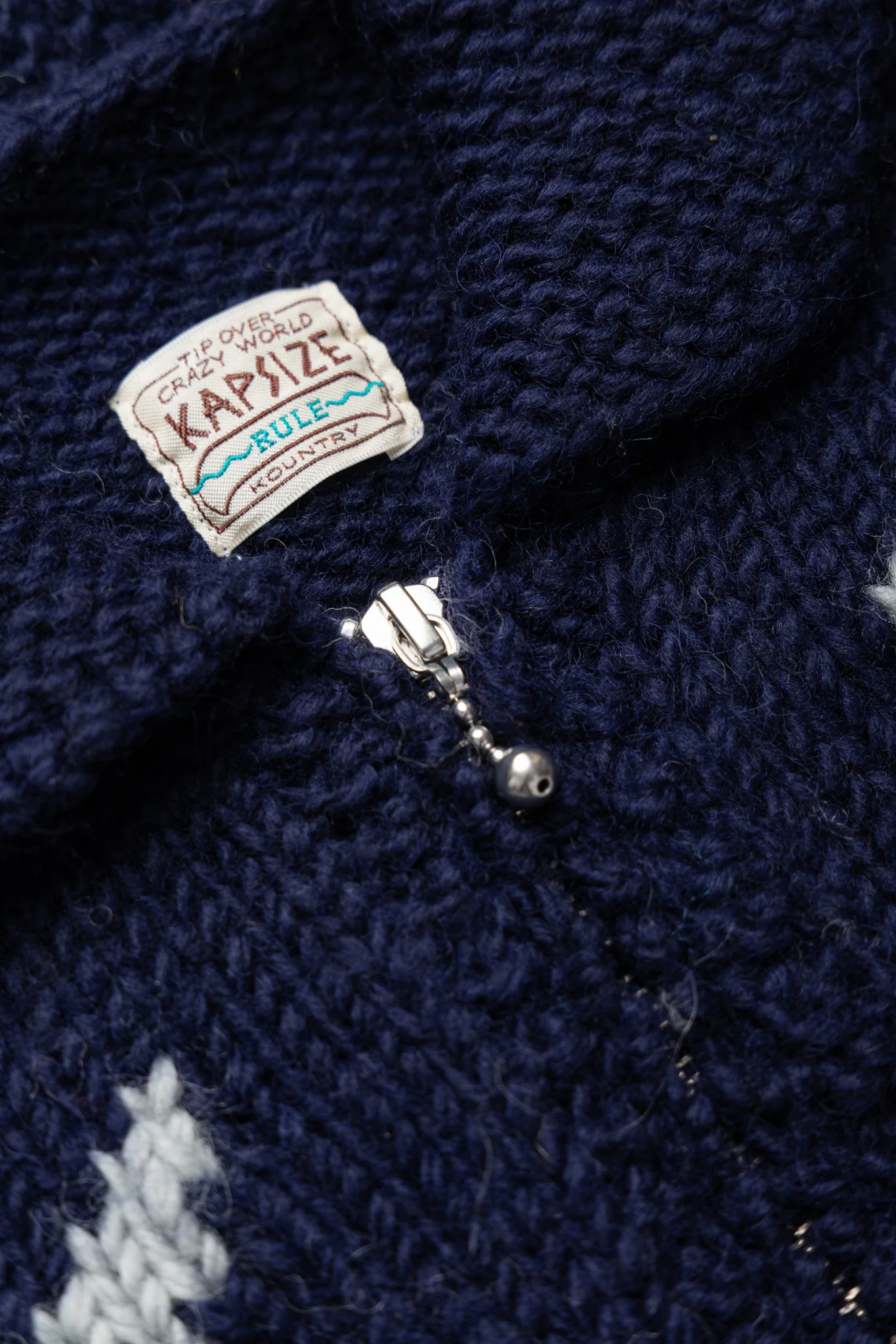 Hand Knit PECKISH TROUT ZIP Cardigan - Image 8