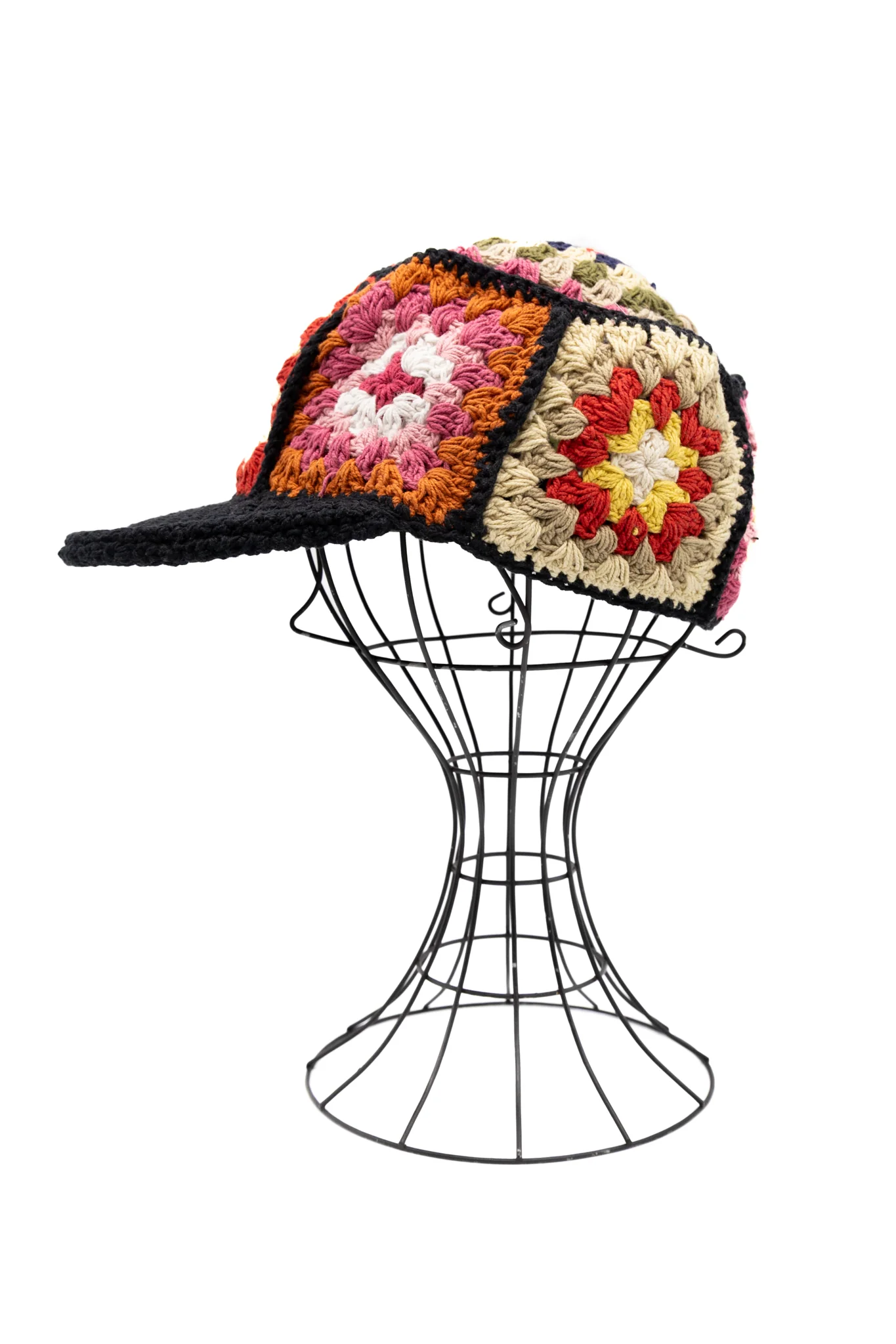 Hand Knitted Cap Panel - Black - Image 2
