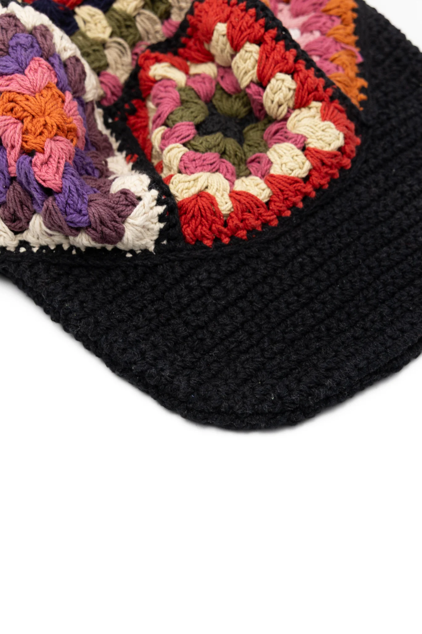 Hand Knitted Cap Panel - Black - Image 4