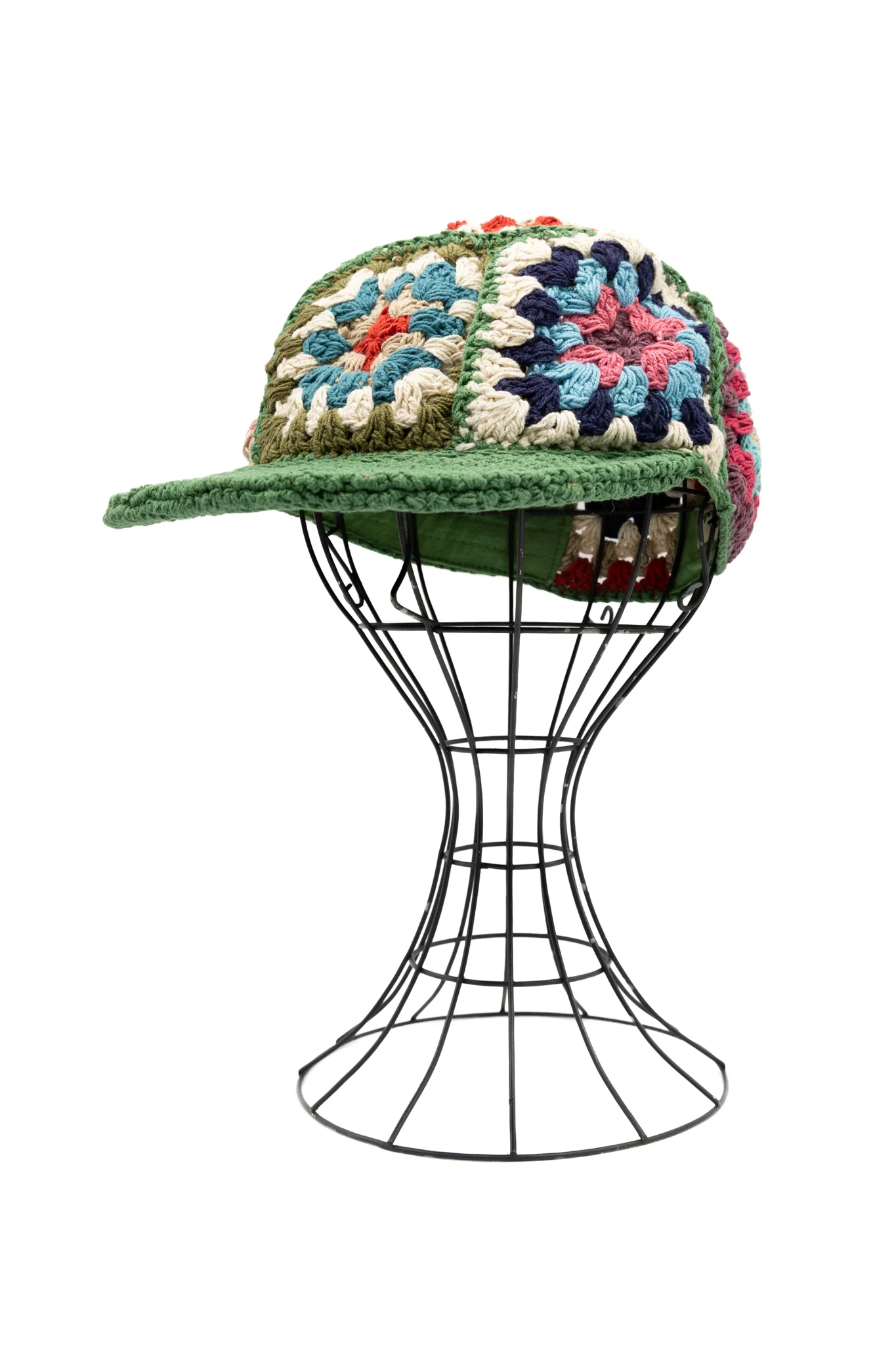 Hand Knitted Cap Panel - Green