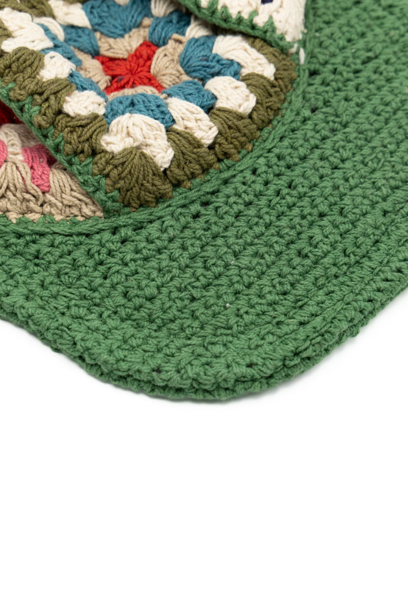 Hand Knitted Cap Panel - Green - Image 4