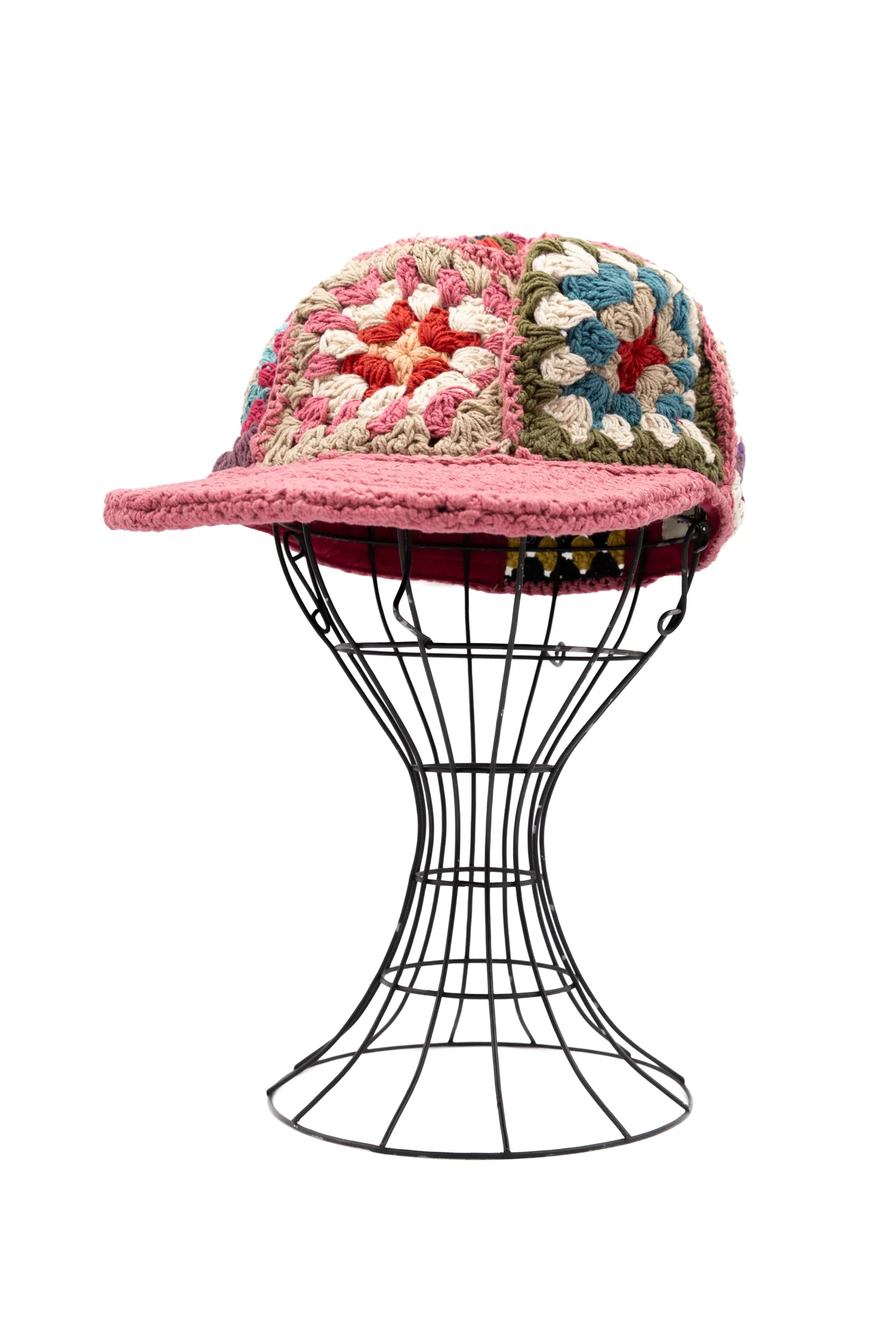 Hand Knitted Cap Panel - Pink