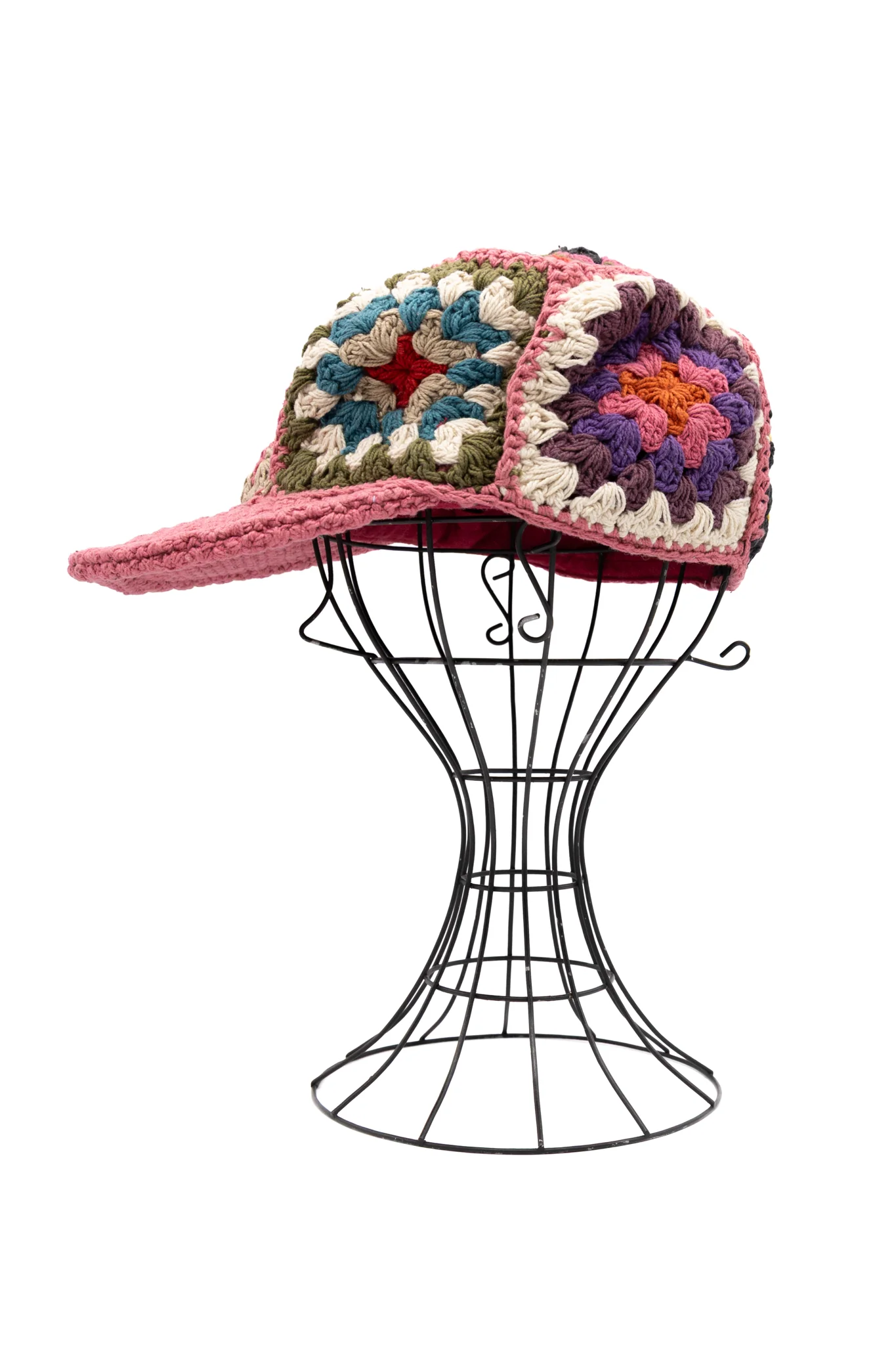 Hand Knitted Cap Panel - Pink - Image 2