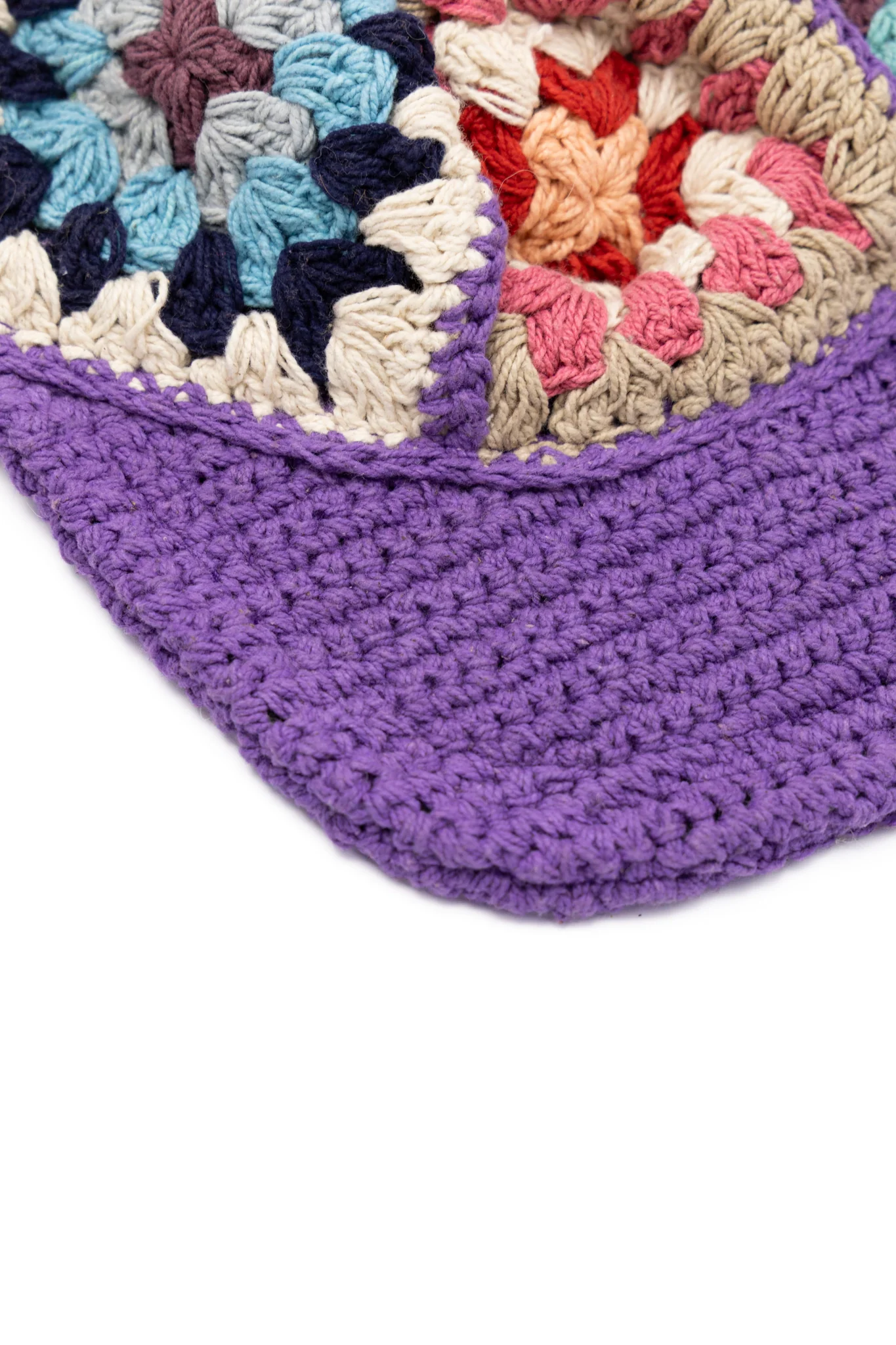 Hand Knitted Cap Panel - Purple - Image 4