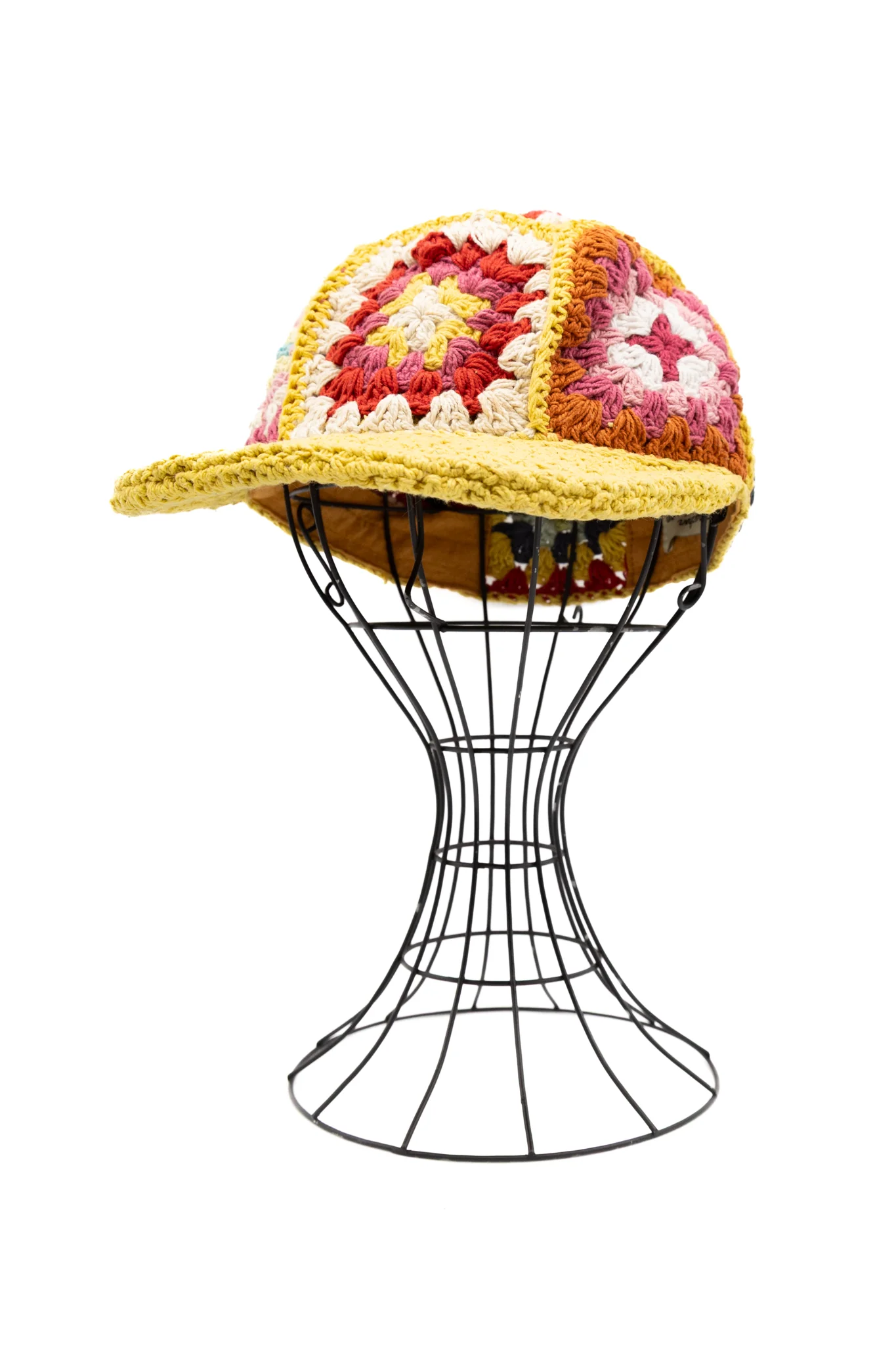 Hand Knitted Cap Panel - Yellow