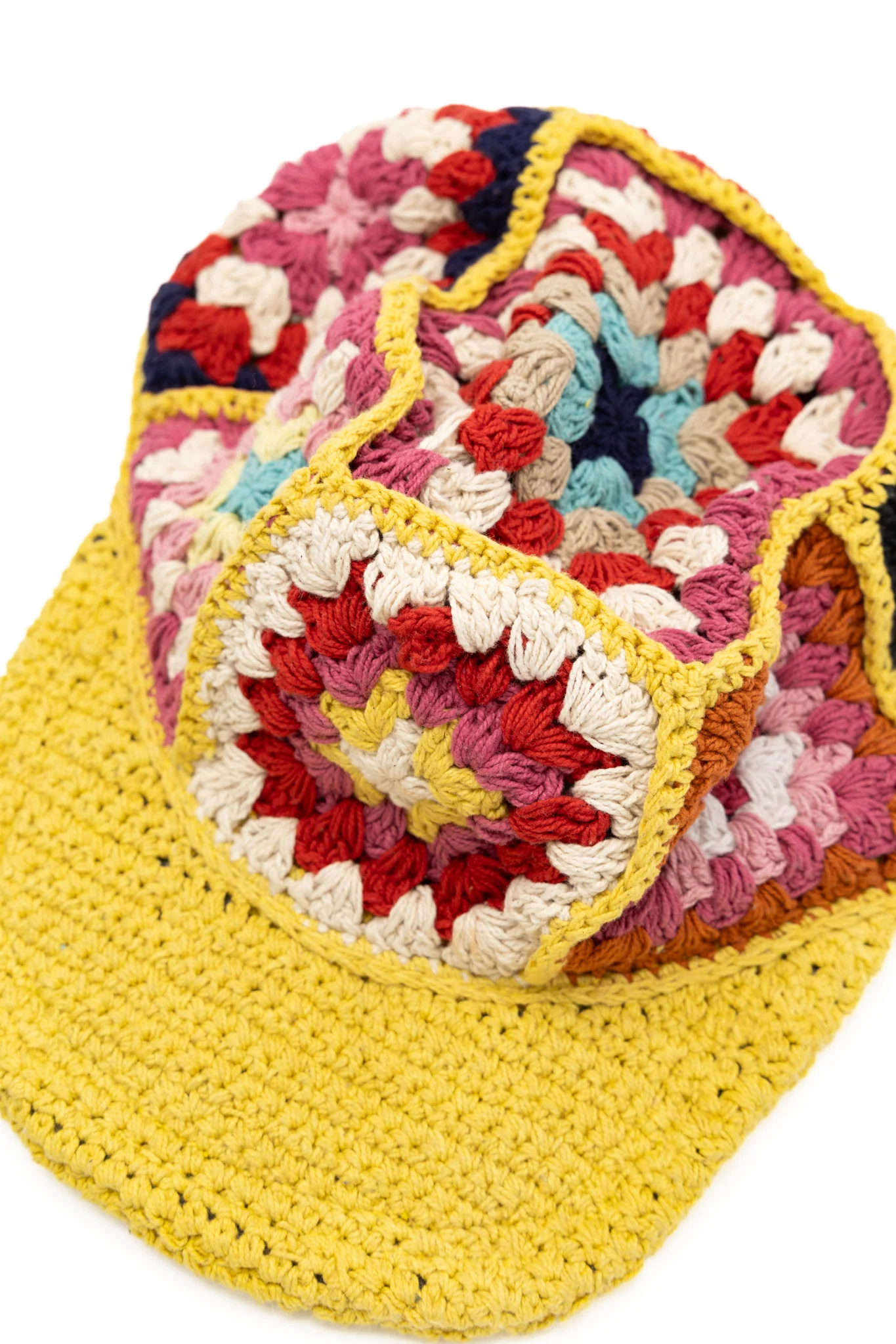 Hand Knitted Cap Panel - Yellow - Image 3