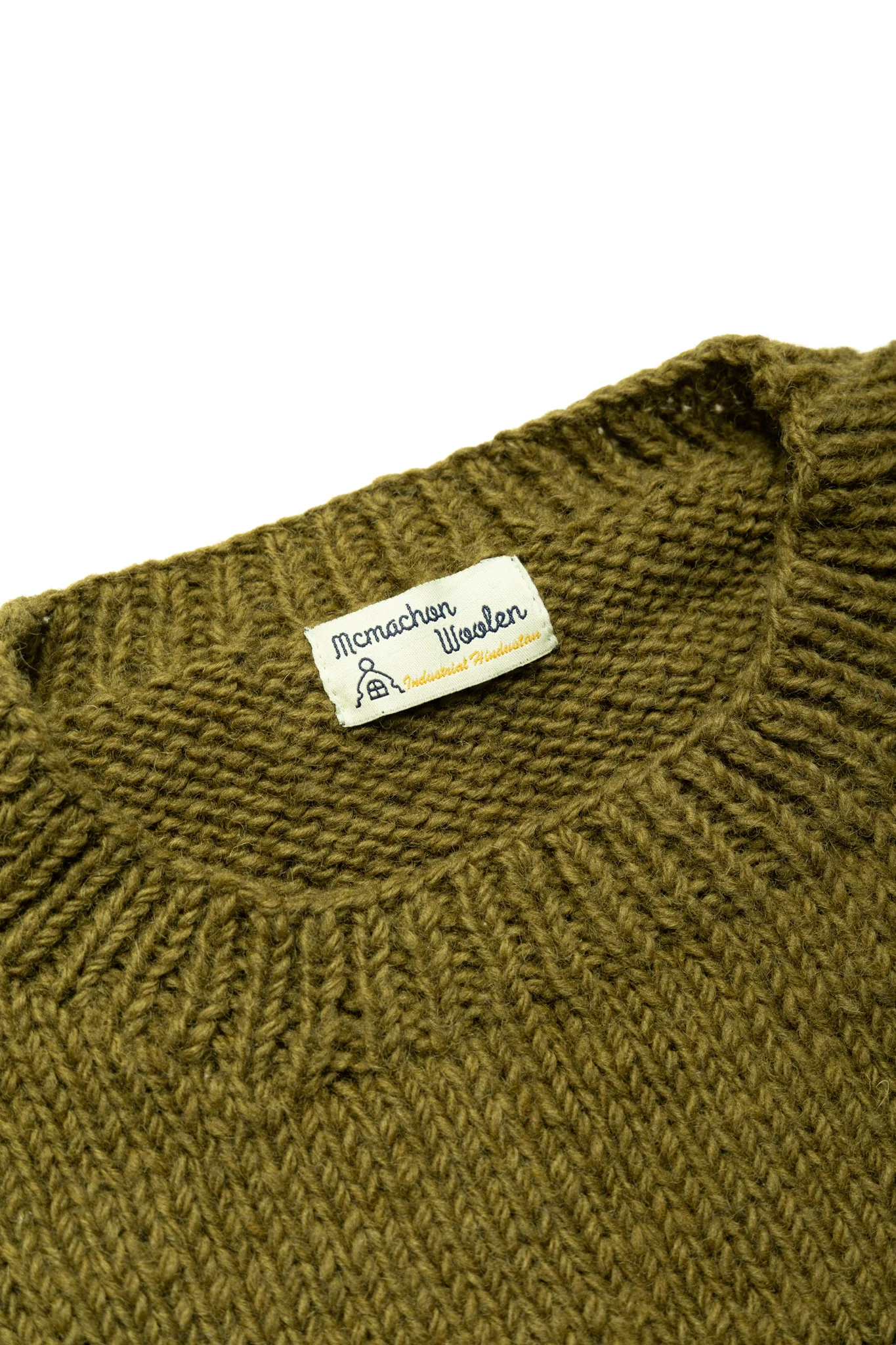 Handmade "Coffee & Bagel" Crewneck Knit - Olive - Image 5