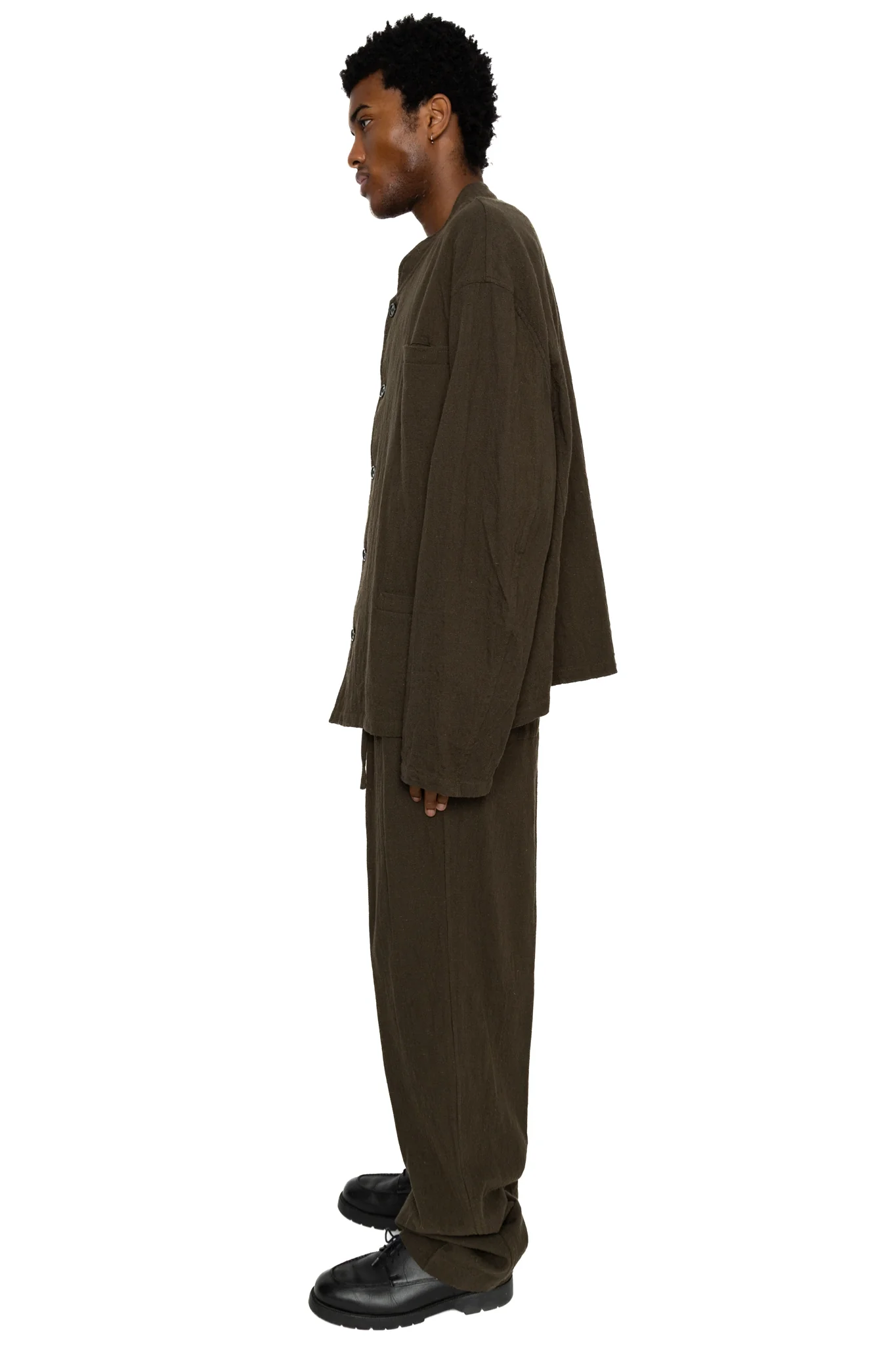 Hollywood Top Trouser Slub Cloth - Olive - Image 4