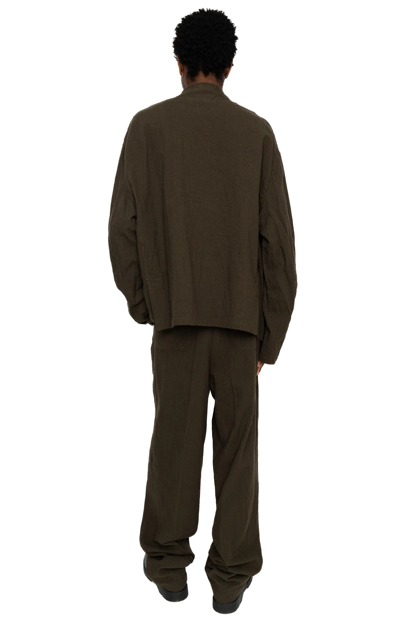 Hollywood Top Trouser Slub Cloth - Olive - Image 5