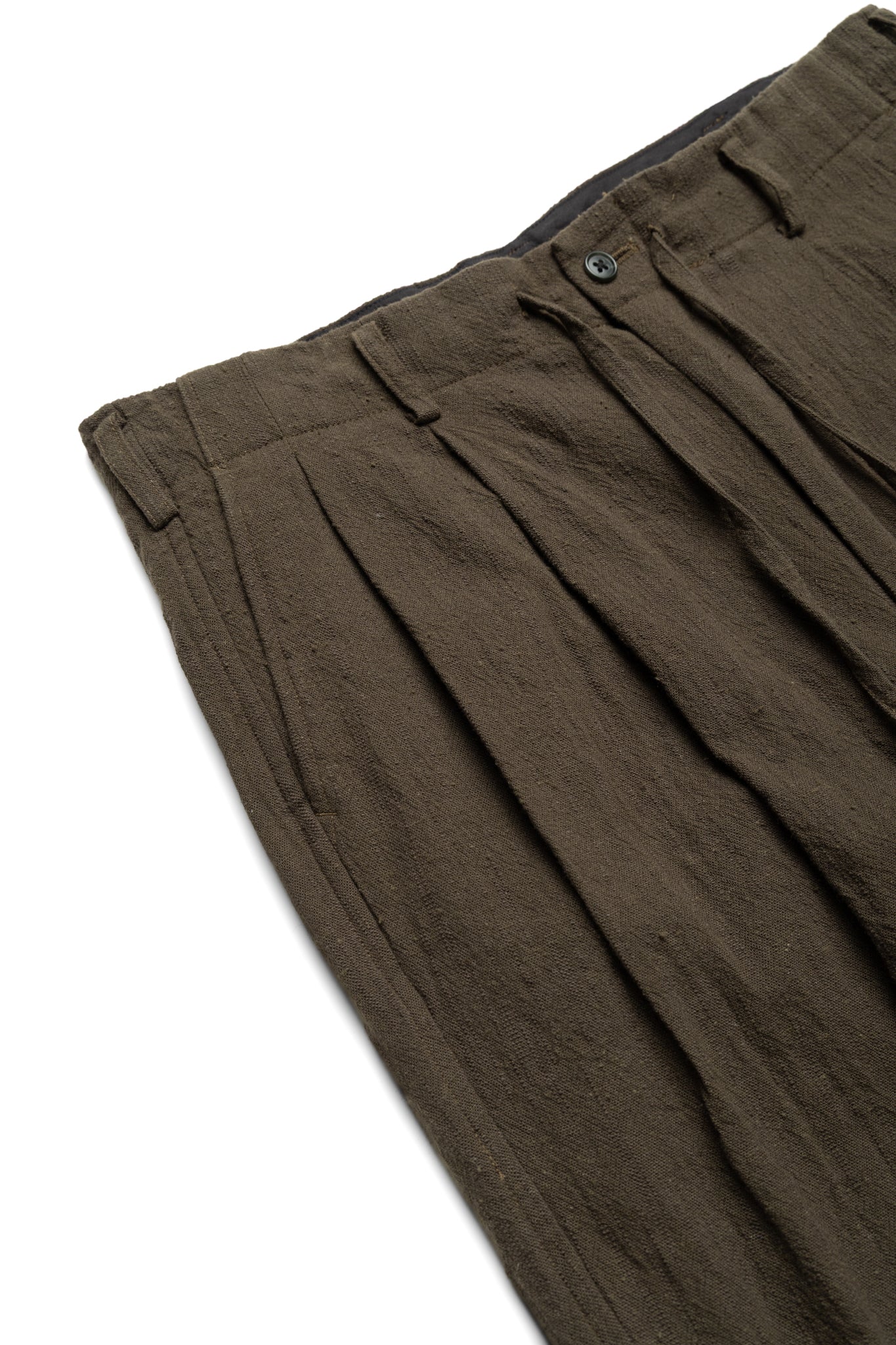 Hollywood Top Trouser Slub Cloth - Olive - Image 6