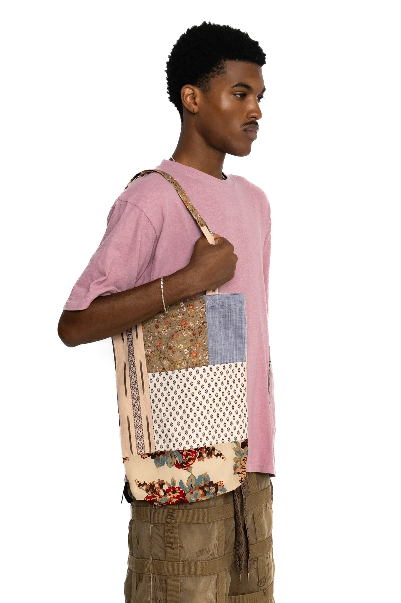 Patchwork NOVEL Tote Bag -Tricolor - Image 2