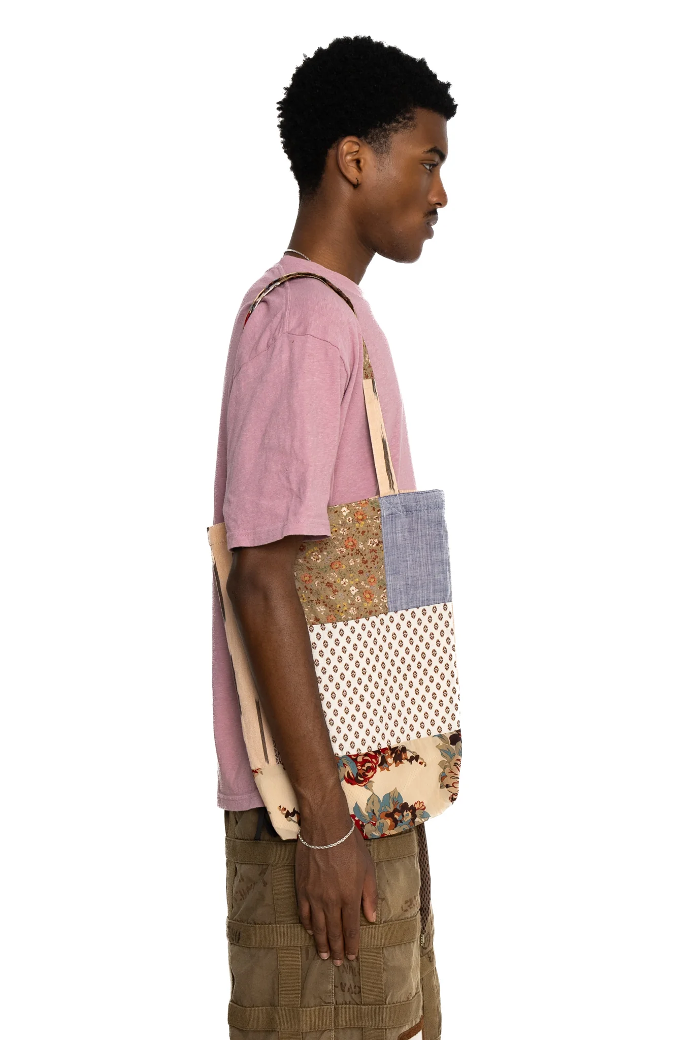 Patchwork NOVEL Tote Bag -Tricolor - Image 4