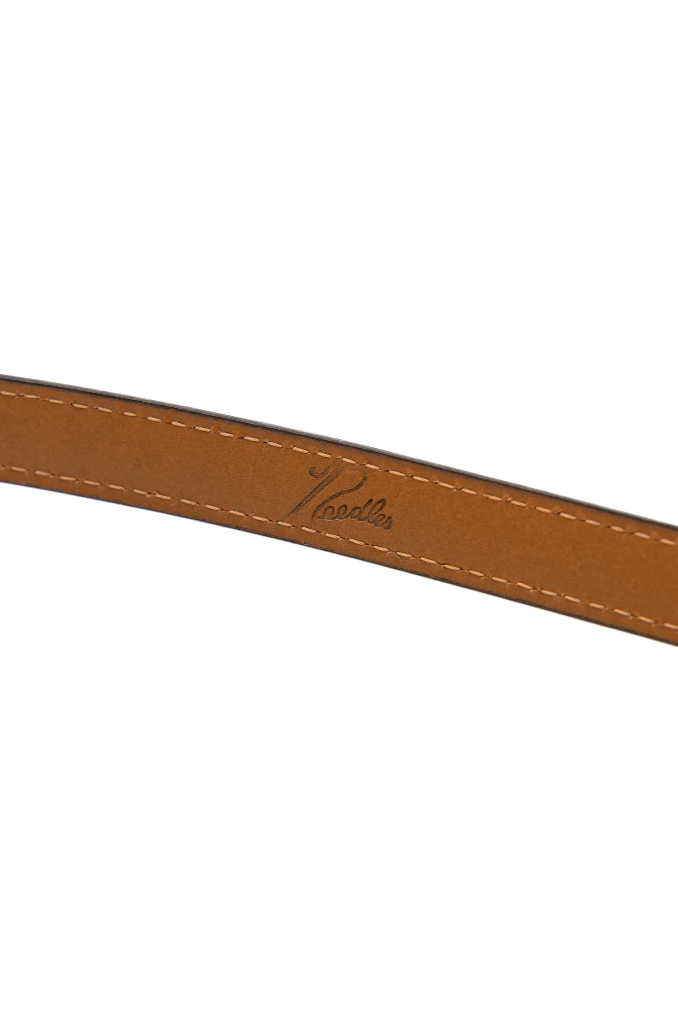 Peace Buckle Narrow Belt Steer Leather - Brown - Image 3