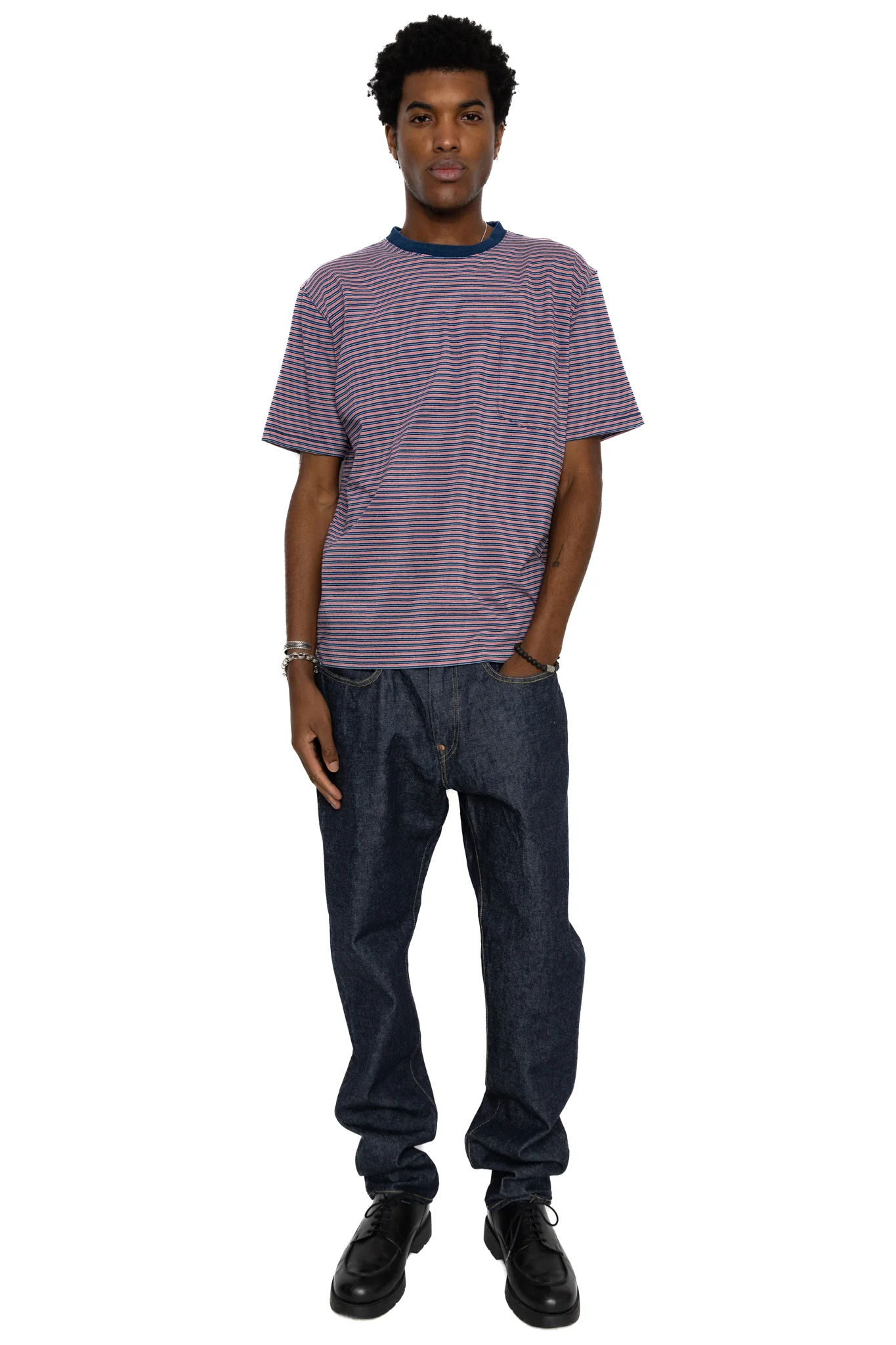 Pocket Tee Indigo Stripe - Red - Image 2