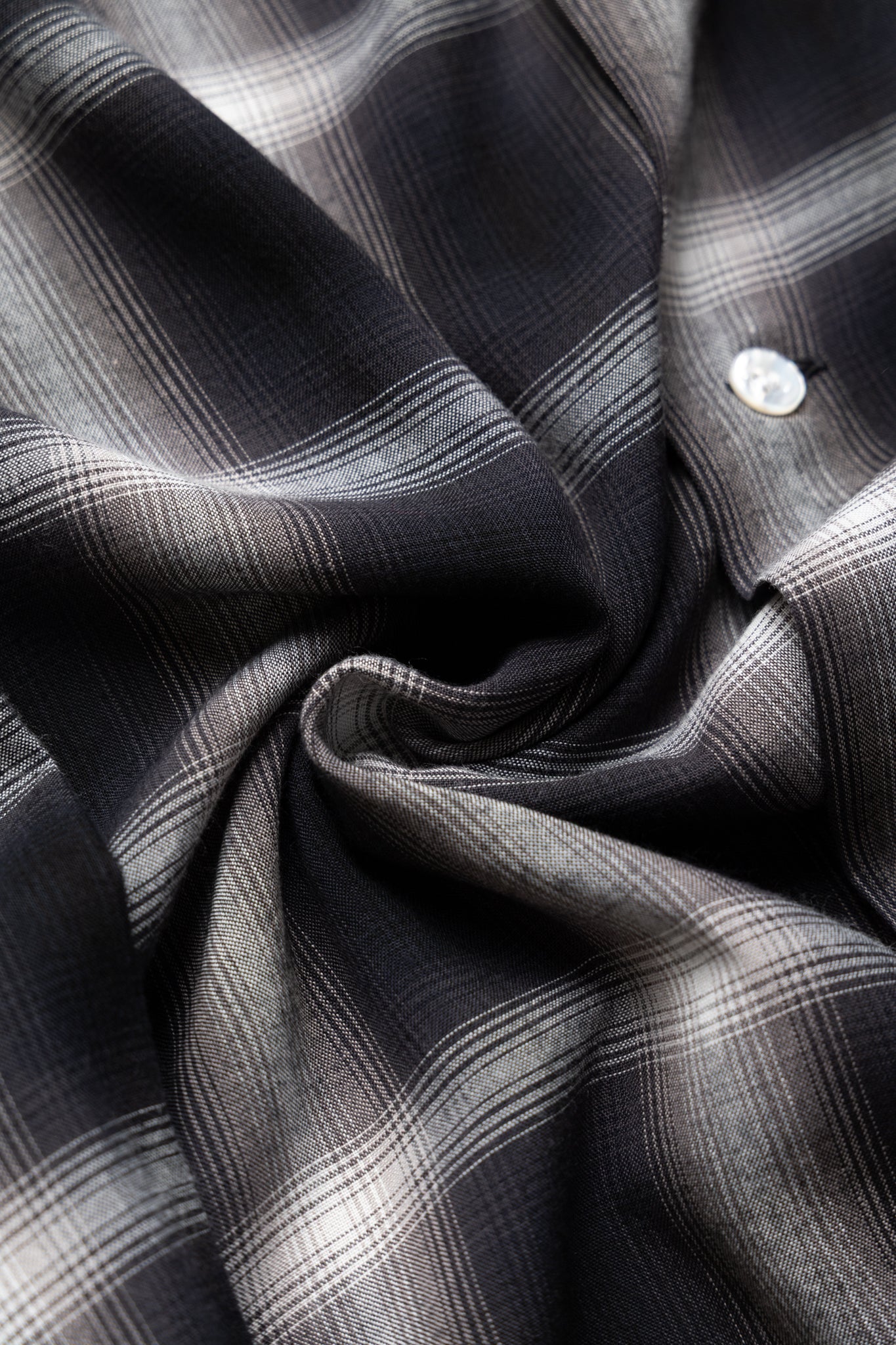 Rayon Ombre Check L/S Open Shirt - Black - Image 10