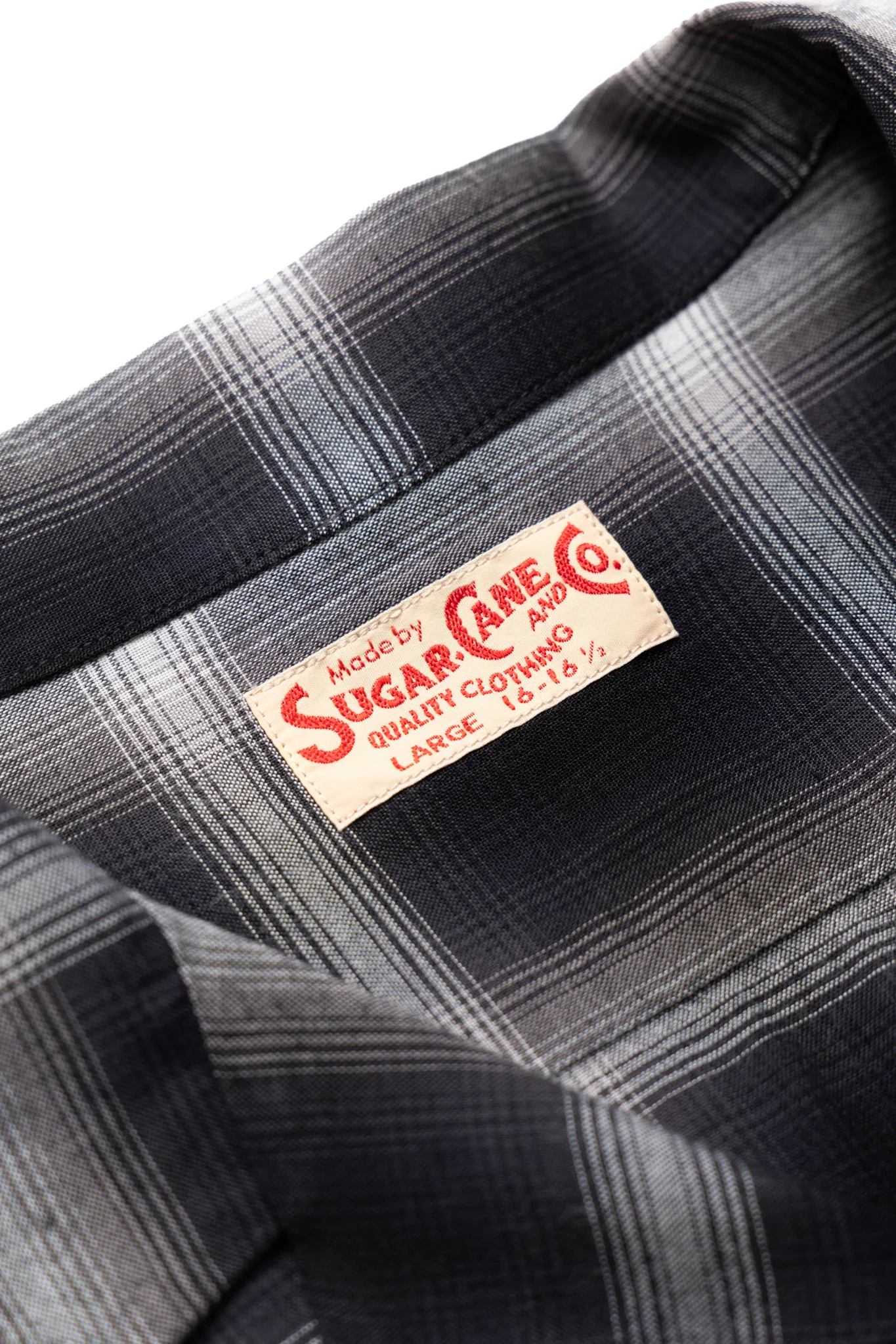 Rayon Ombre Check L/S Open Shirt - Black - Image 6