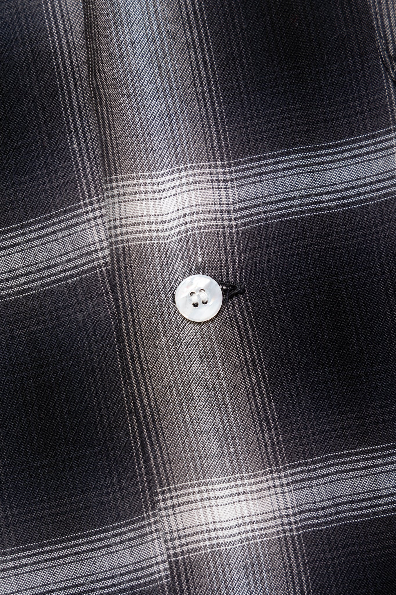Rayon Ombre Check L/S Open Shirt - Black - Image 7