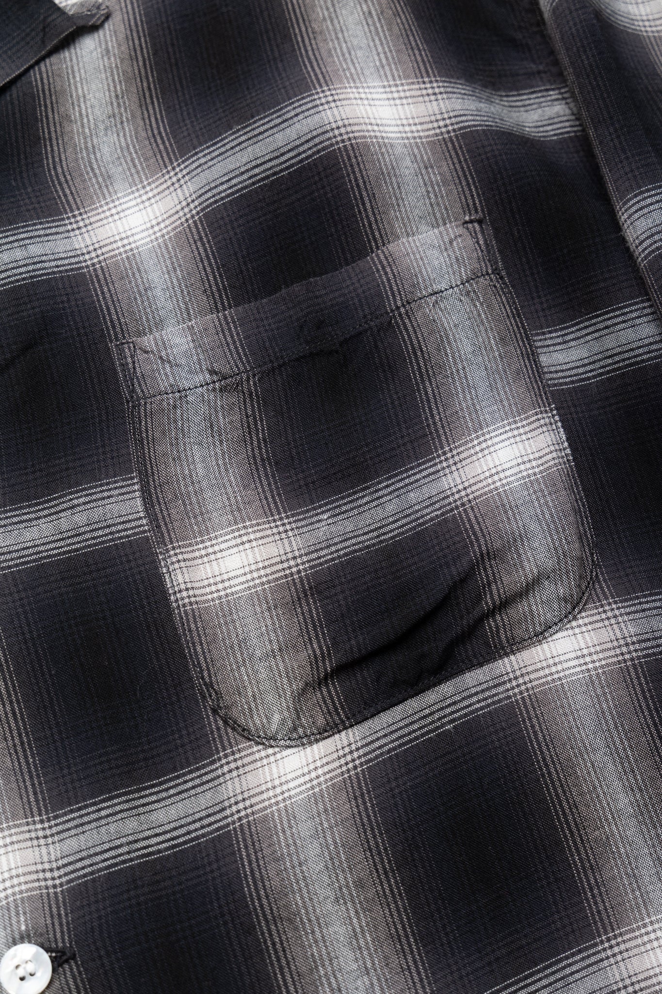 Rayon Ombre Check L/S Open Shirt - Black - Image 8