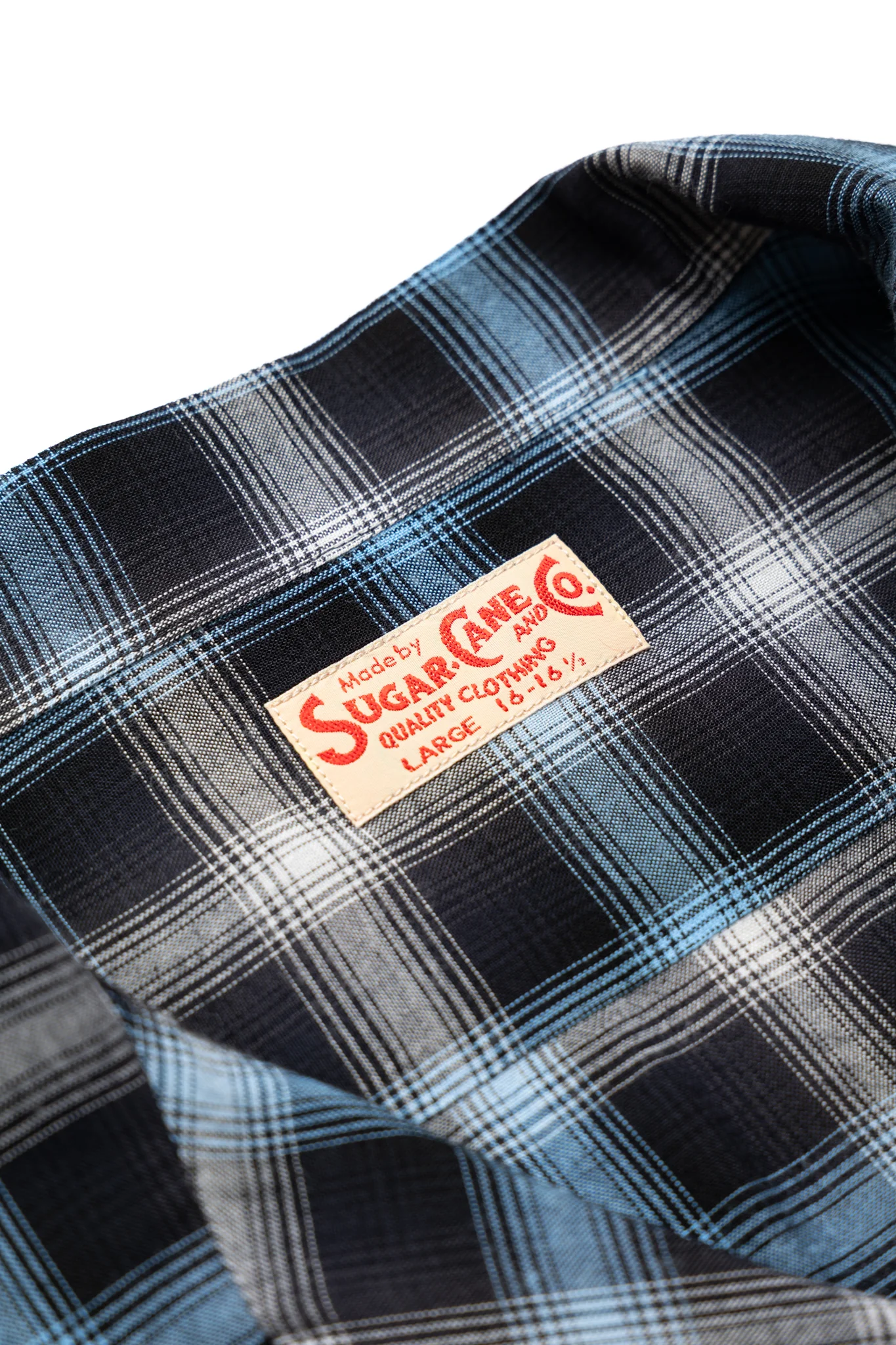 Rayon Ombre Check L/S Open Shirt - Blue - Image 6